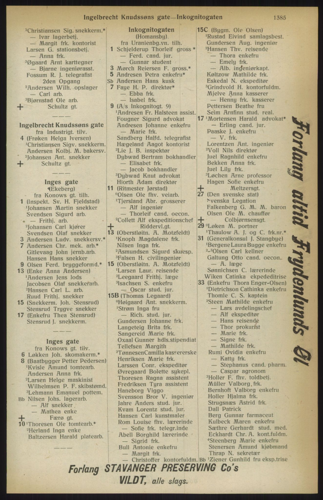 Kristiania/Oslo adressebok, PUBL/-, 1914, s. 1385