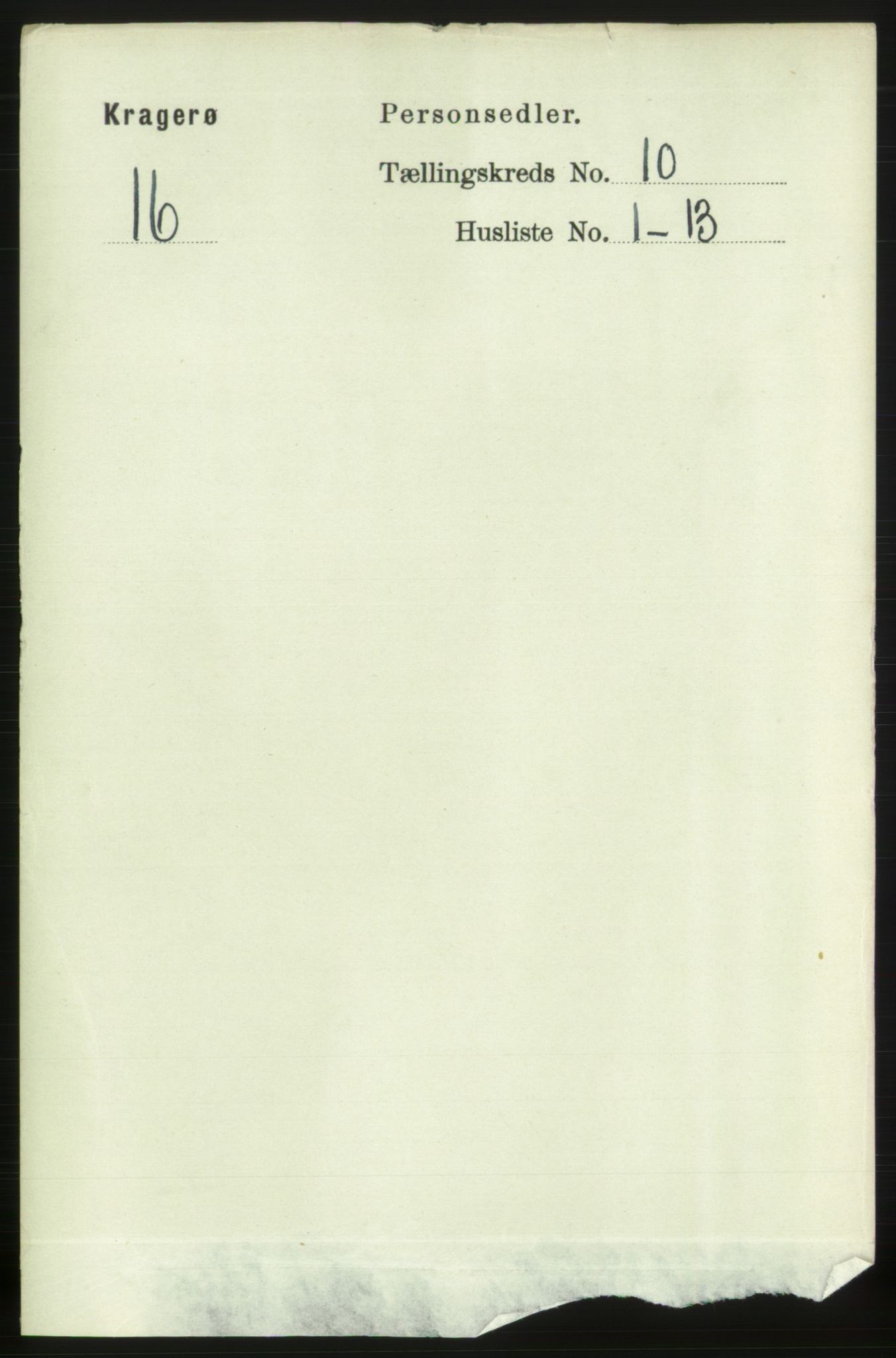 RA, Folketelling 1891 for 0801 Kragerø kjøpstad, 1891, s. 3750