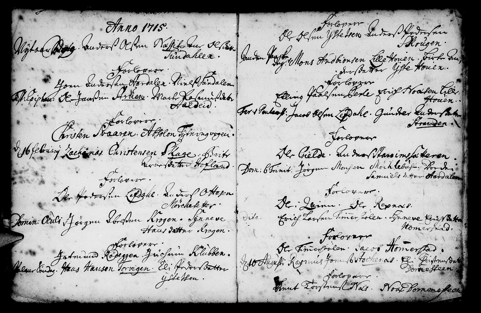 Davik sokneprestembete, AV/SAB-A-79701/H/Haa/Haaa/L0001: Ministerialbok nr. A 1, 1710-1742, s. 8