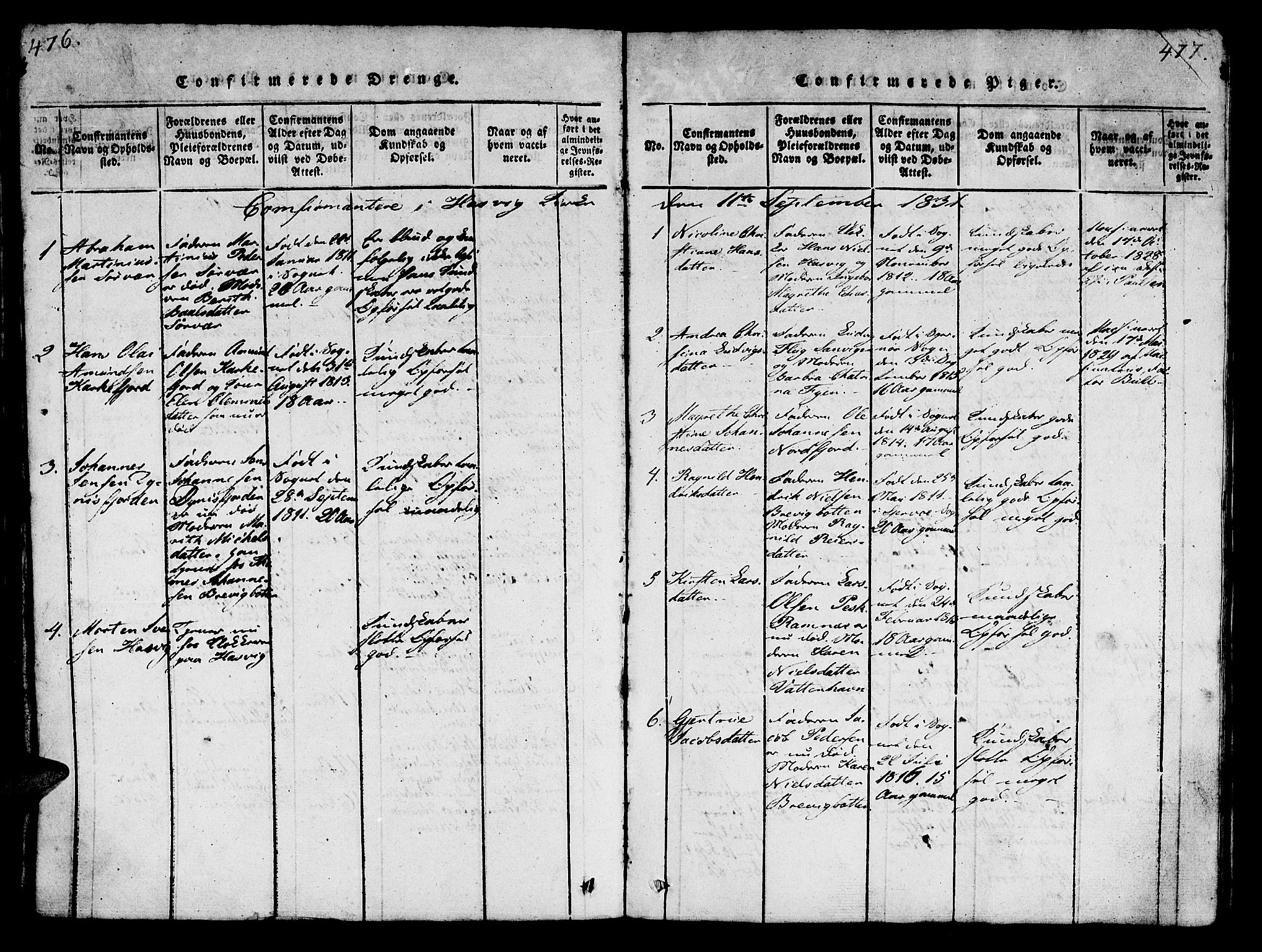 Loppa sokneprestkontor, SATØ/S-1339/H/Hb/L0001klokker: Klokkerbok nr. 1, 1820-1849, s. 476-477