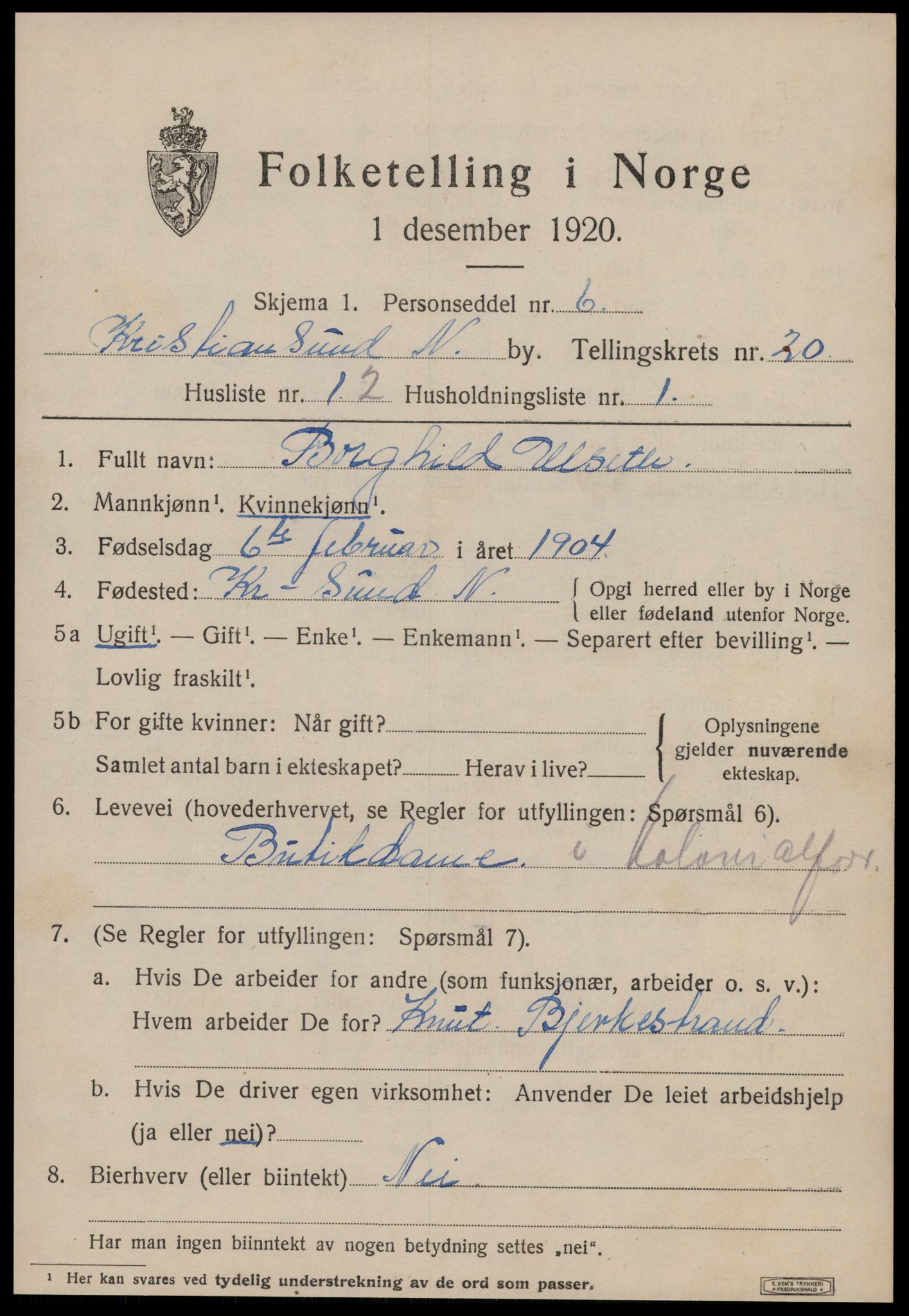 SAT, Folketelling 1920 for 1503 Kristiansund kjøpstad, 1920, s. 40659