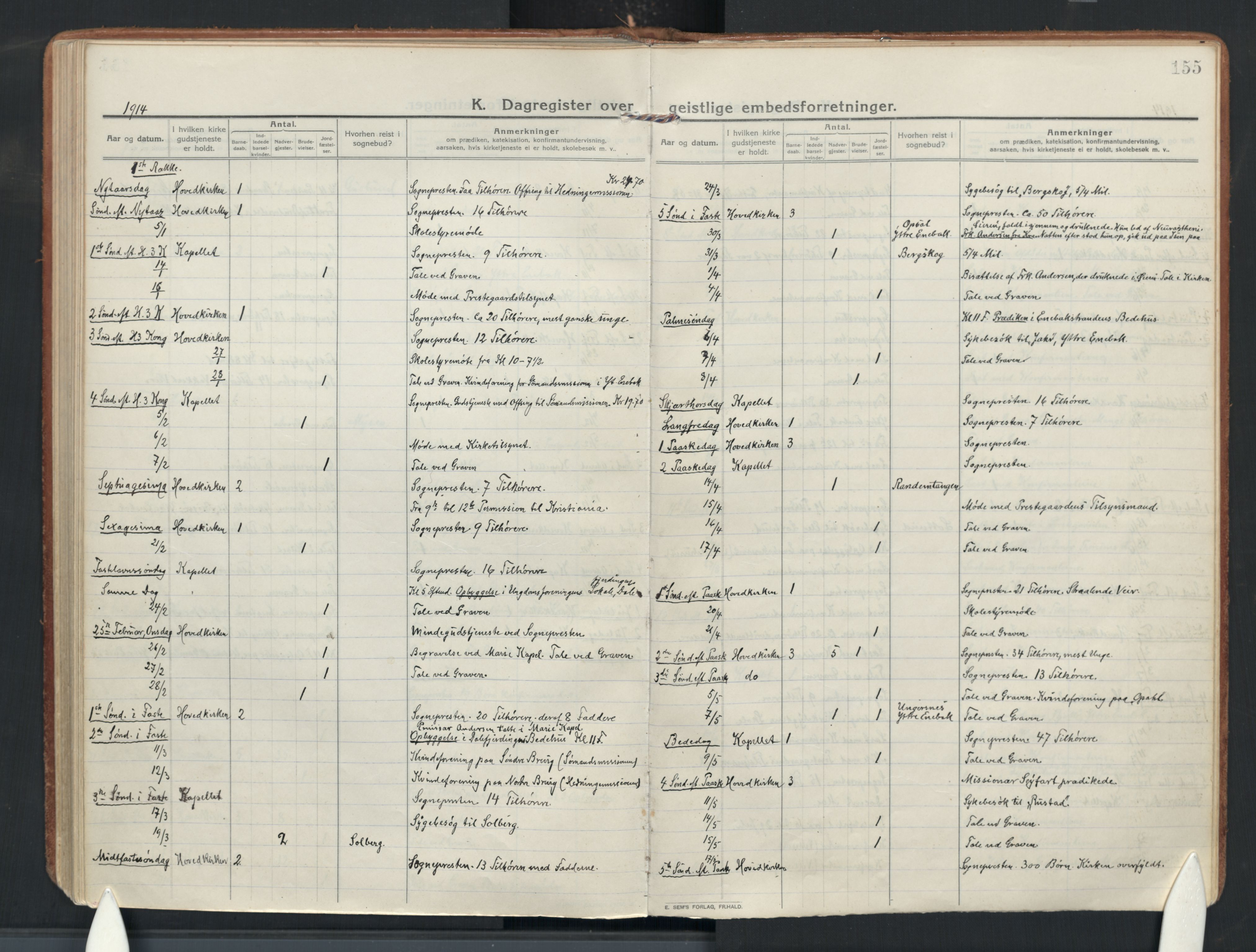 Enebakk prestekontor Kirkebøker, AV/SAO-A-10171c/F/Fa/L0019: Ministerialbok nr. I 19, 1912-1935, s. 155