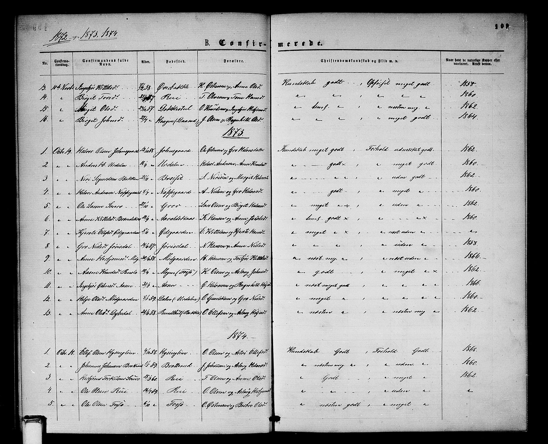 Gransherad kirkebøker, AV/SAKO-A-267/G/Gb/L0002: Klokkerbok nr. II 2, 1860-1886, s. 103