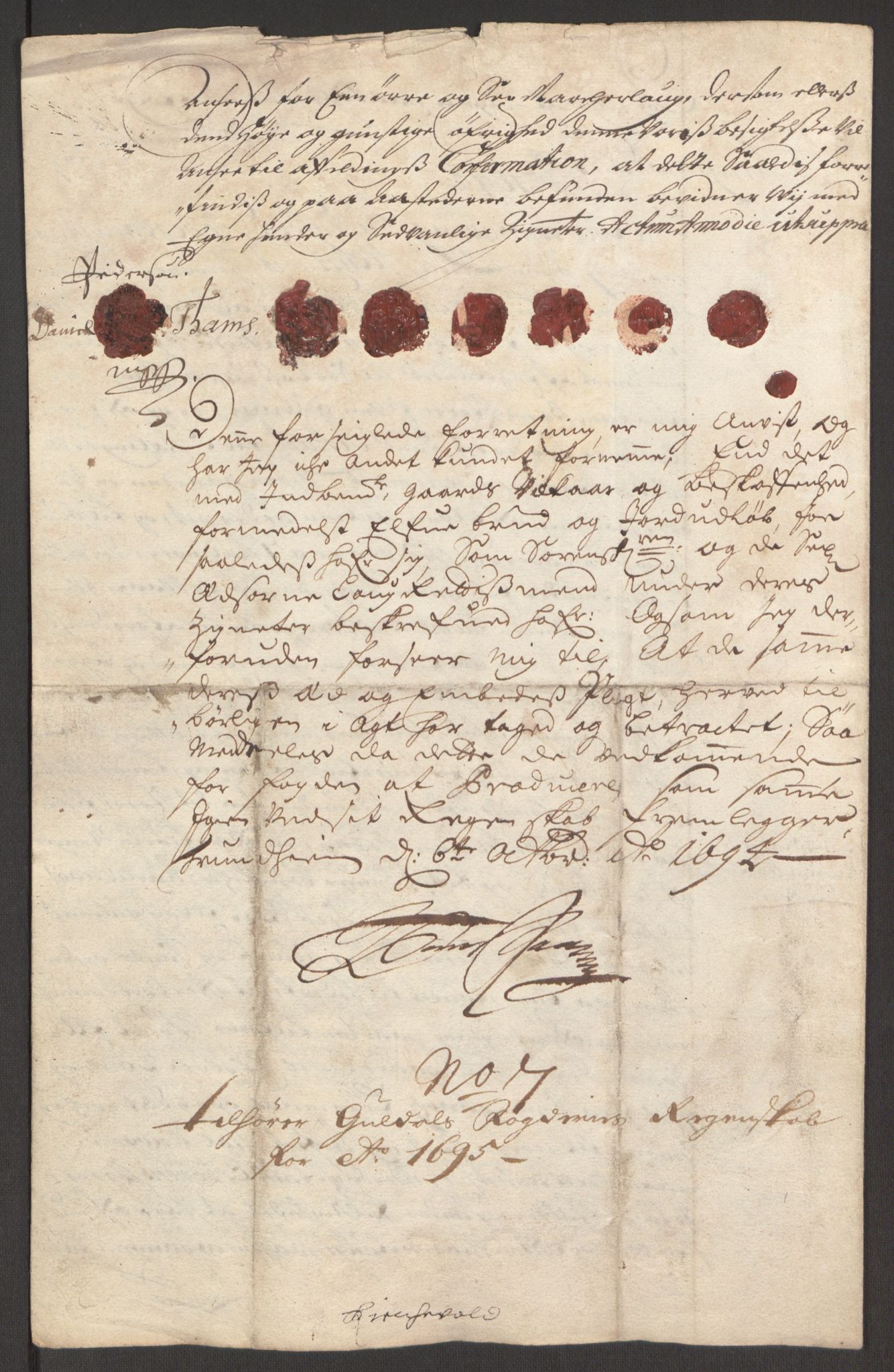 Rentekammeret inntil 1814, Reviderte regnskaper, Fogderegnskap, AV/RA-EA-4092/R60/L3945: Fogderegnskap Orkdal og Gauldal, 1695, s. 423