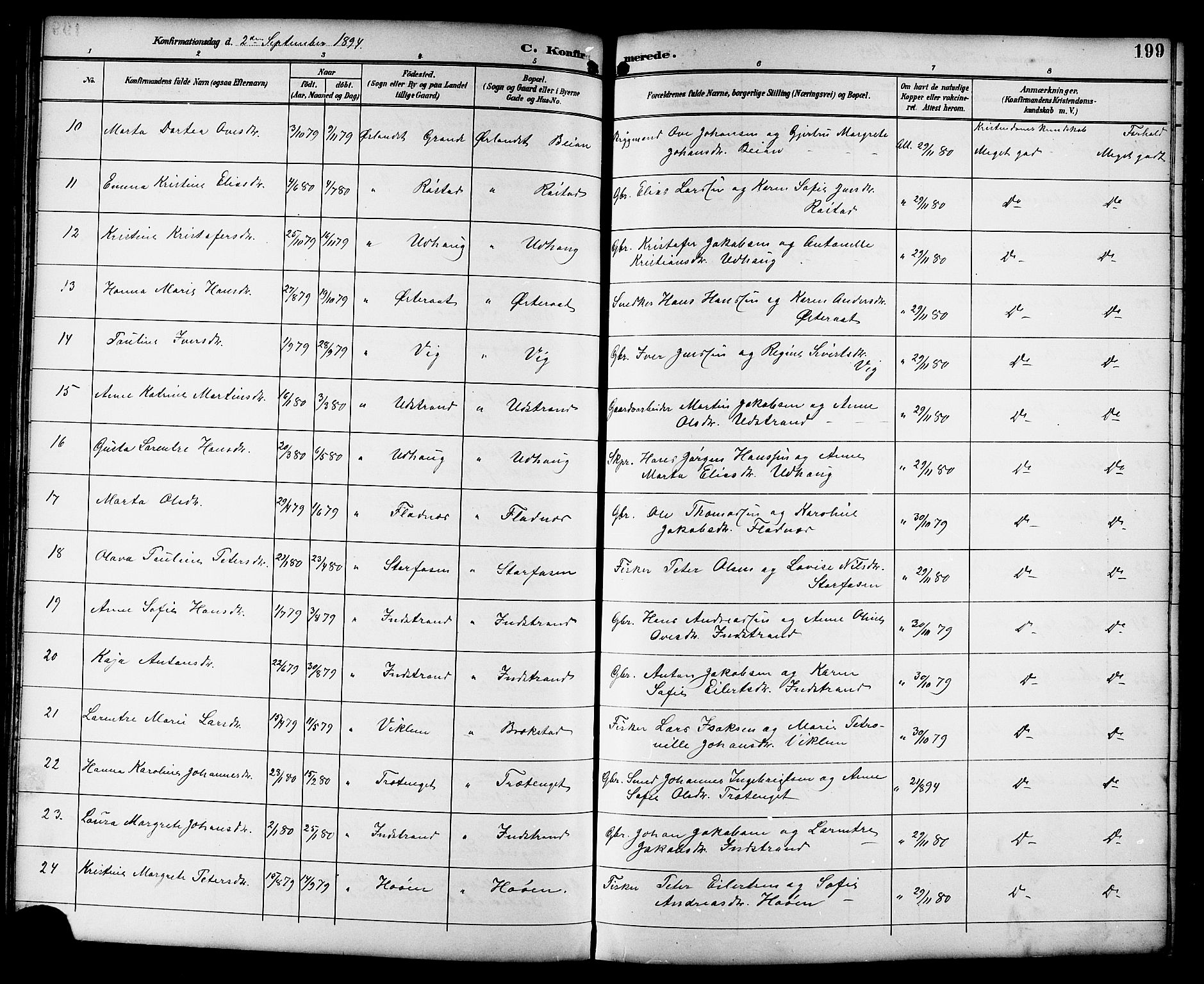 Ministerialprotokoller, klokkerbøker og fødselsregistre - Sør-Trøndelag, AV/SAT-A-1456/659/L0746: Klokkerbok nr. 659C03, 1893-1912, s. 199