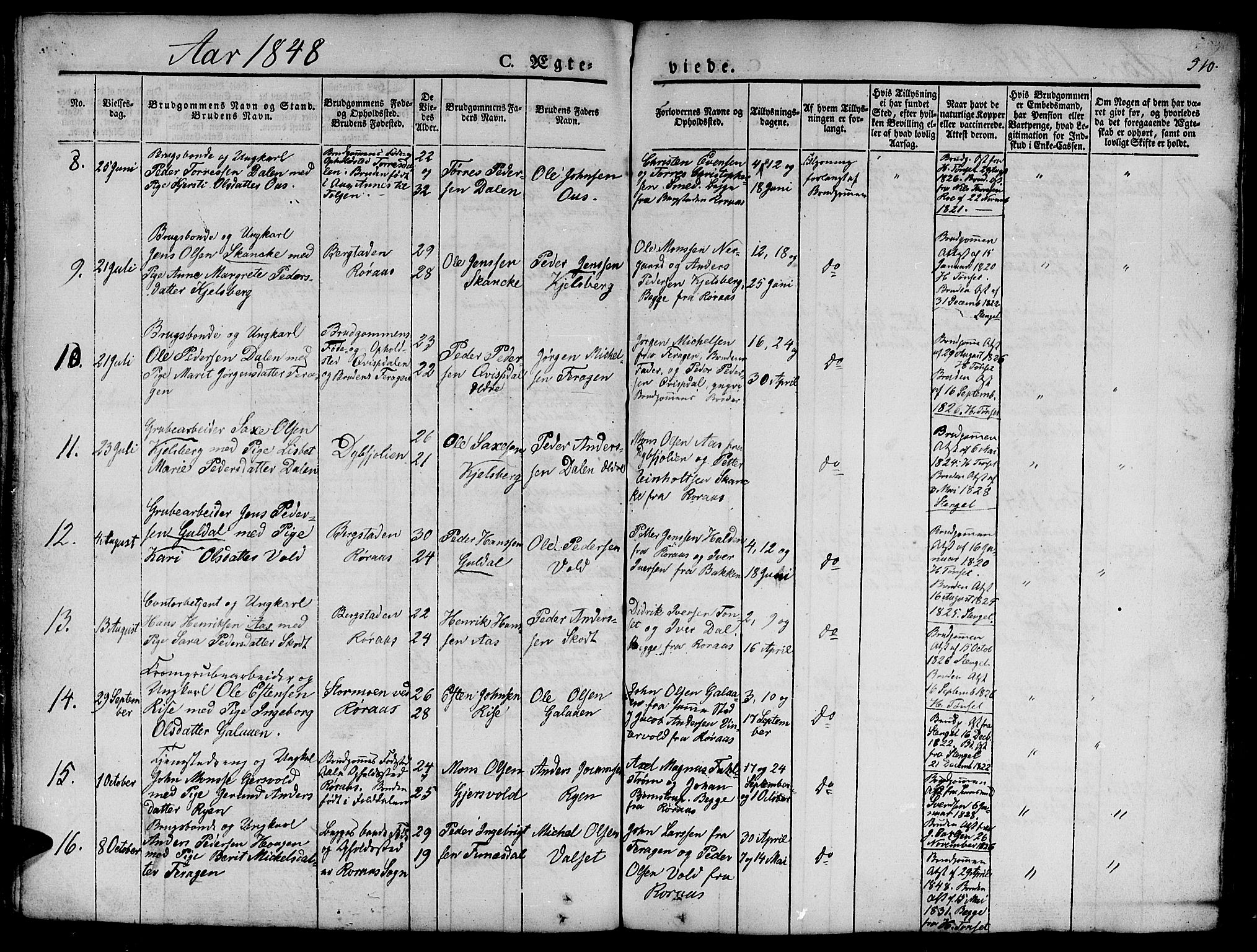 Ministerialprotokoller, klokkerbøker og fødselsregistre - Sør-Trøndelag, SAT/A-1456/681/L0939: Klokkerbok nr. 681C03, 1829-1855, s. 510