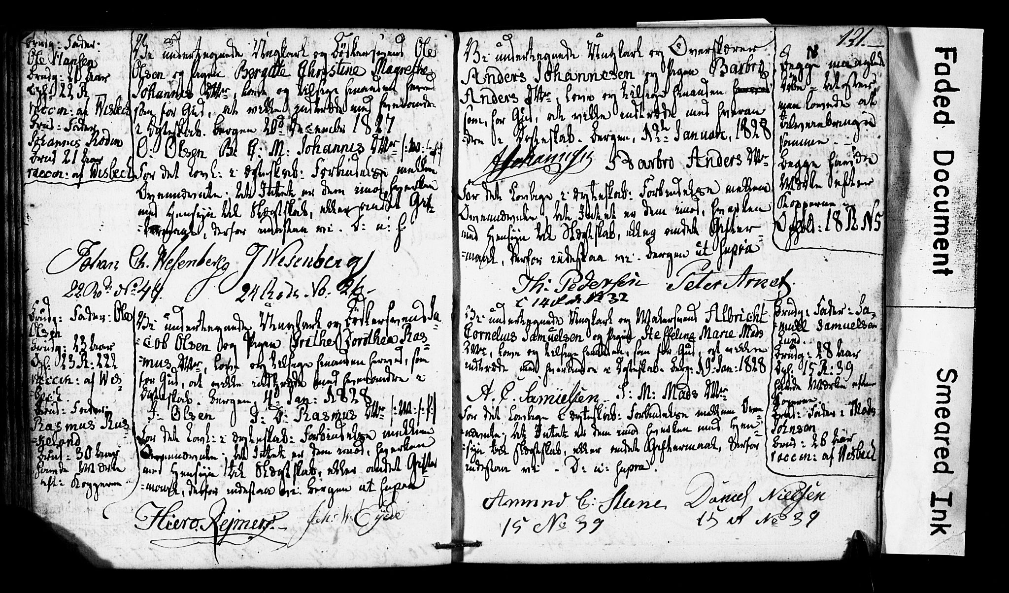 Domkirken sokneprestembete, SAB/A-74801: Forlovererklæringer nr. II.5.2, 1820-1832, s. 121