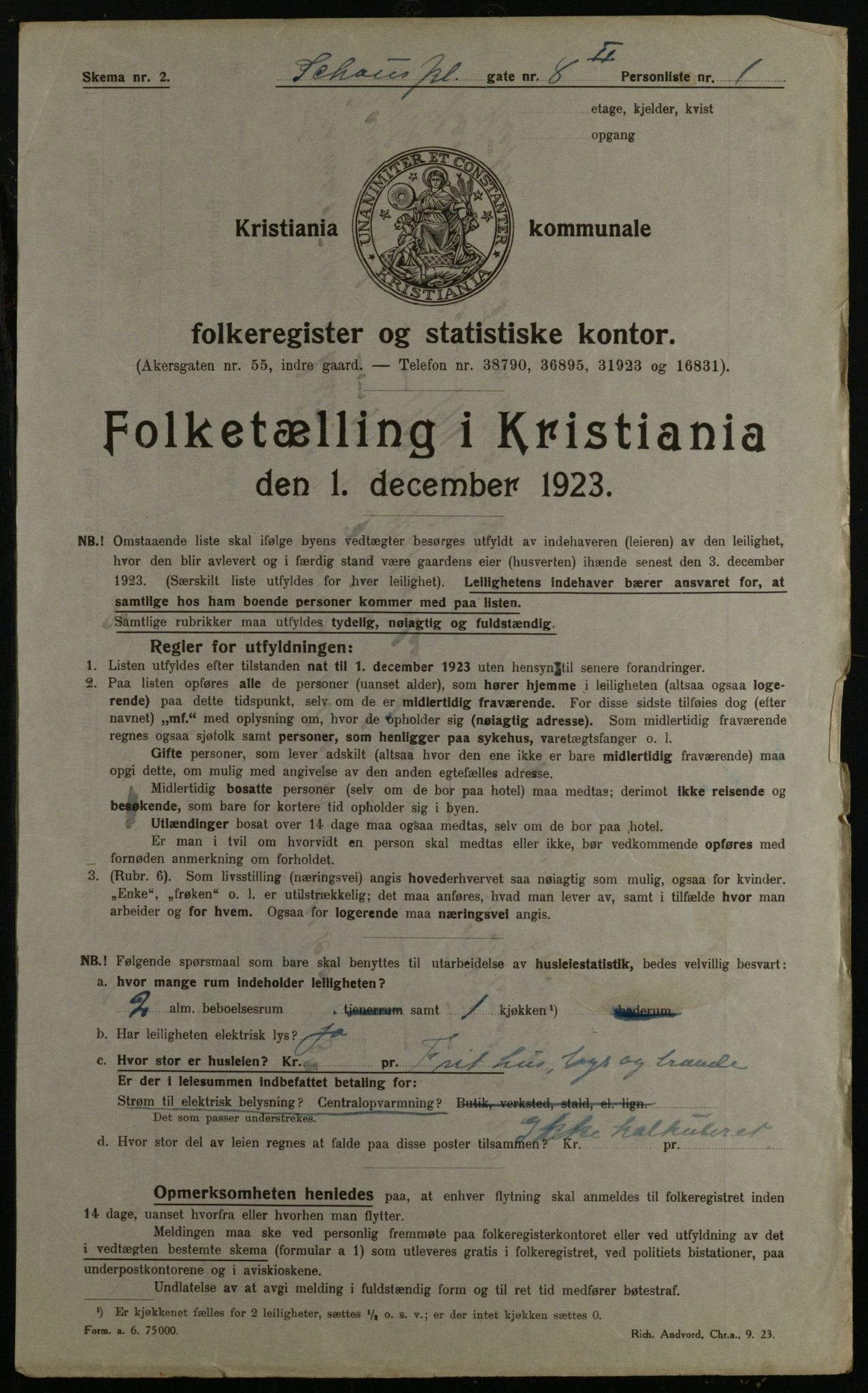 OBA, Kommunal folketelling 1.12.1923 for Kristiania, 1923, s. 100317