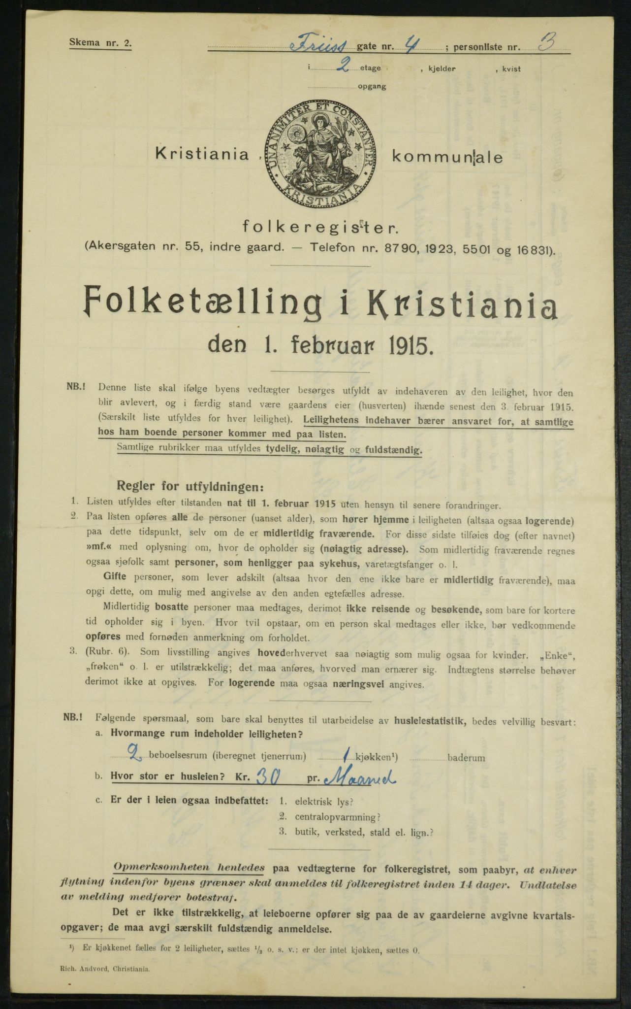 OBA, Kommunal folketelling 1.2.1915 for Kristiania, 1915, s. 26518