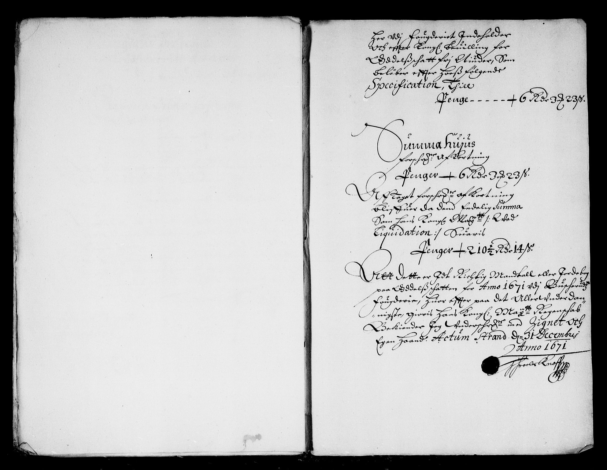 Rentekammeret inntil 1814, Reviderte regnskaper, Stiftamtstueregnskaper, Landkommissariatet på Akershus og Akershus stiftamt, AV/RA-EA-5869/R/Rb/L0075: Akershus stiftamt, 1671