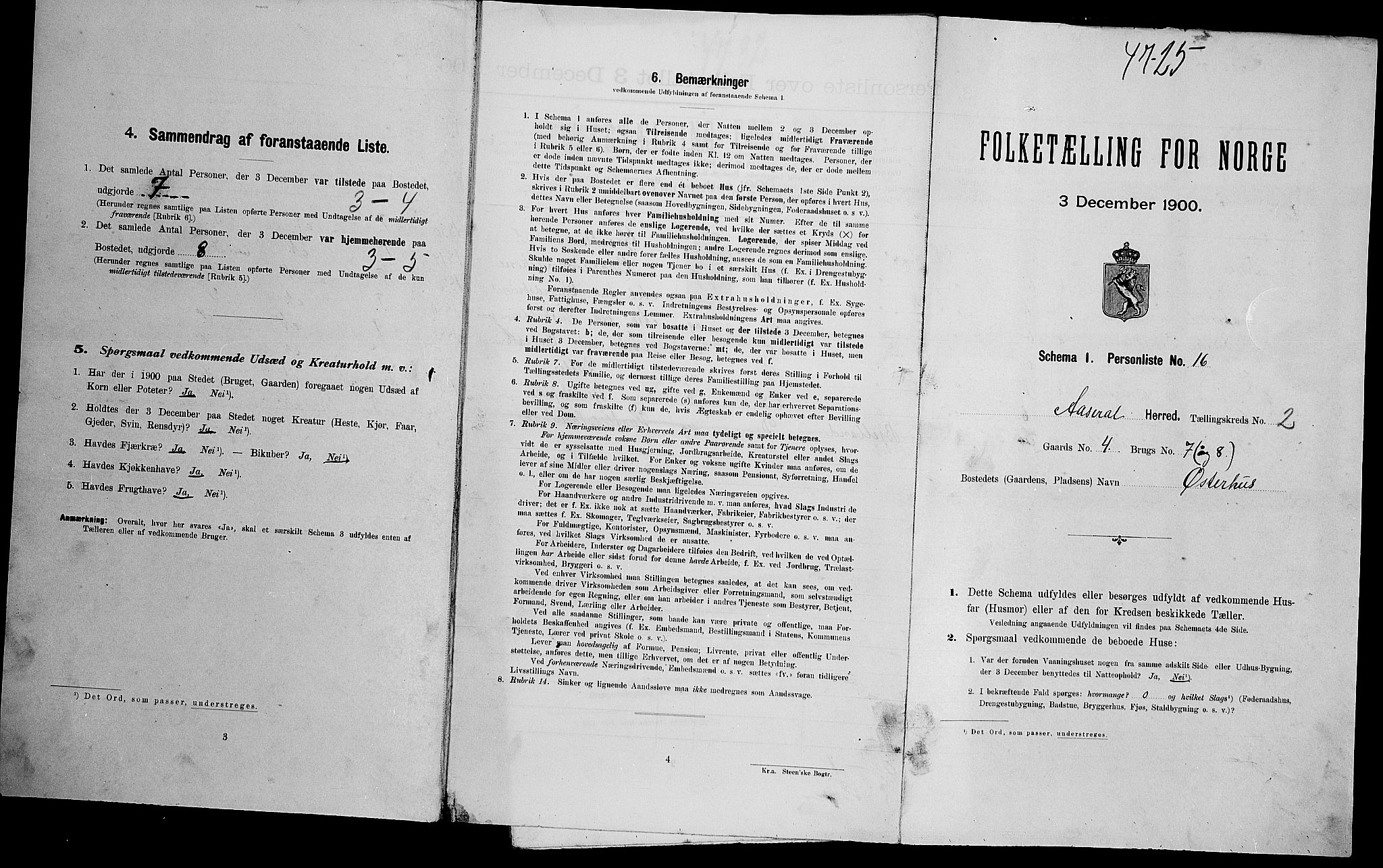 SAK, Folketelling 1900 for 1026 Åseral herred, 1900, s. 140