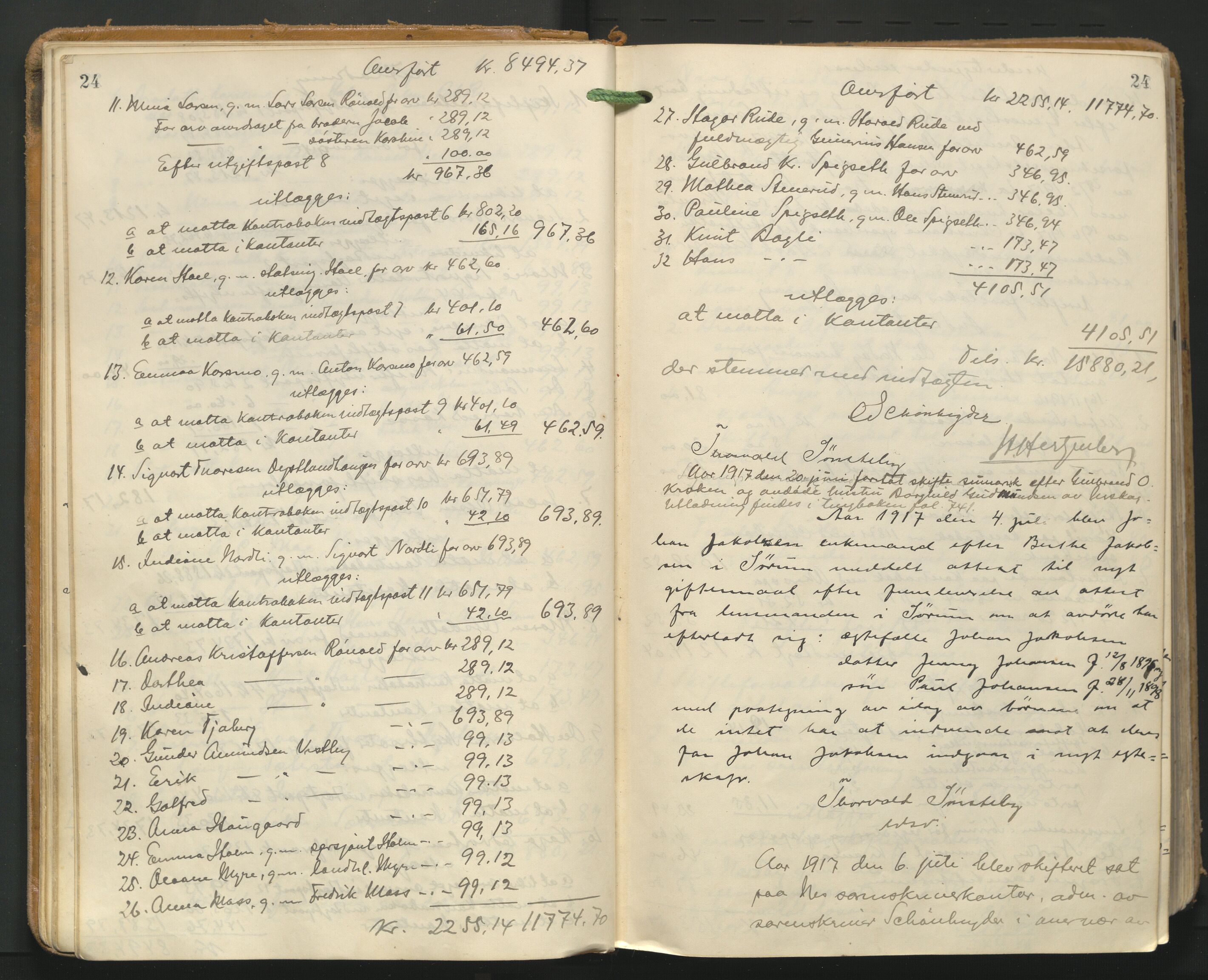 Nes tingrett, AV/SAO-A-10548/H/Hc/L0006: Utlodningsprotokoll, 1916-1943, s. 24