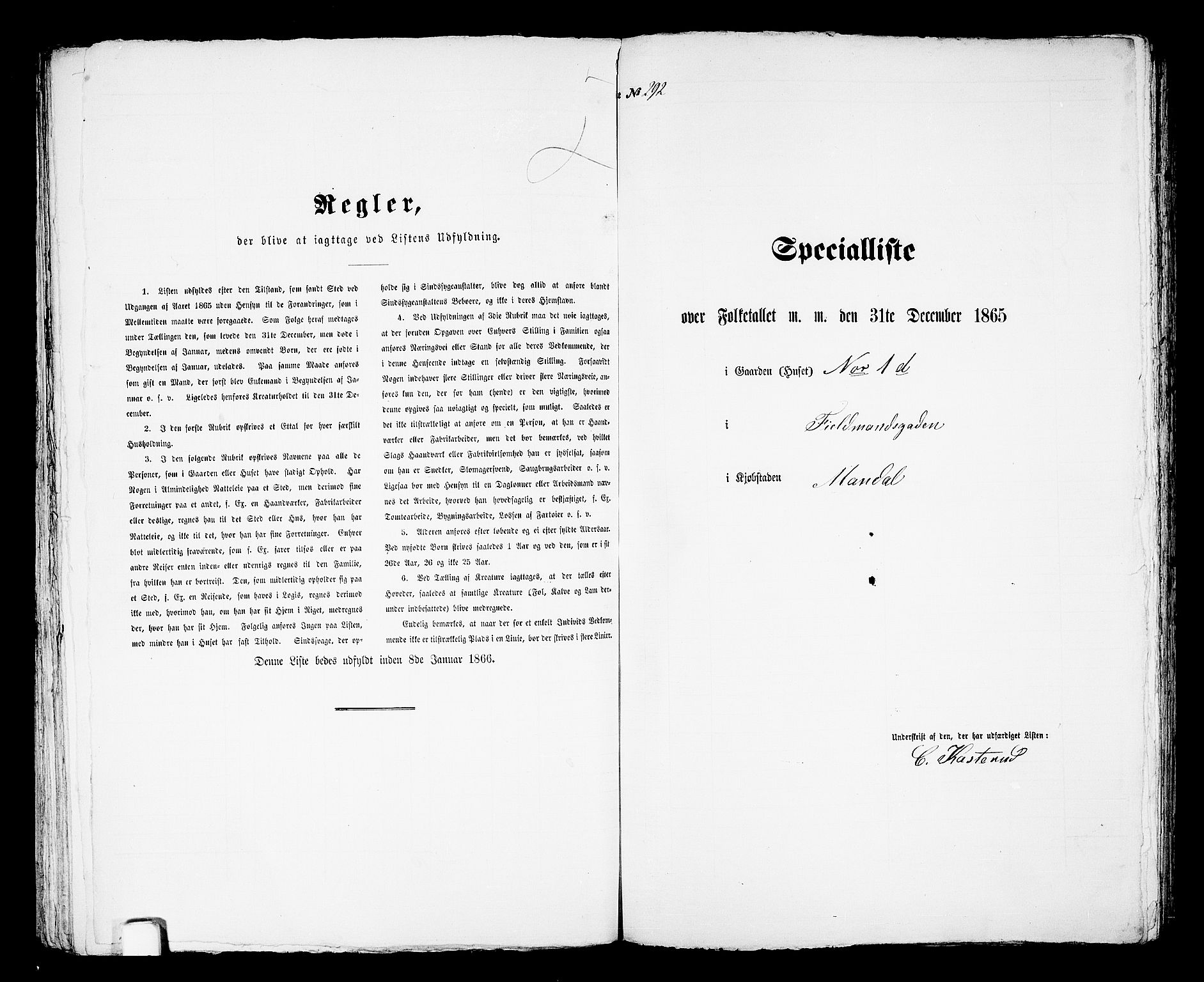 RA, Folketelling 1865 for 1002B Mandal prestegjeld, Mandal ladested, 1865, s. 590
