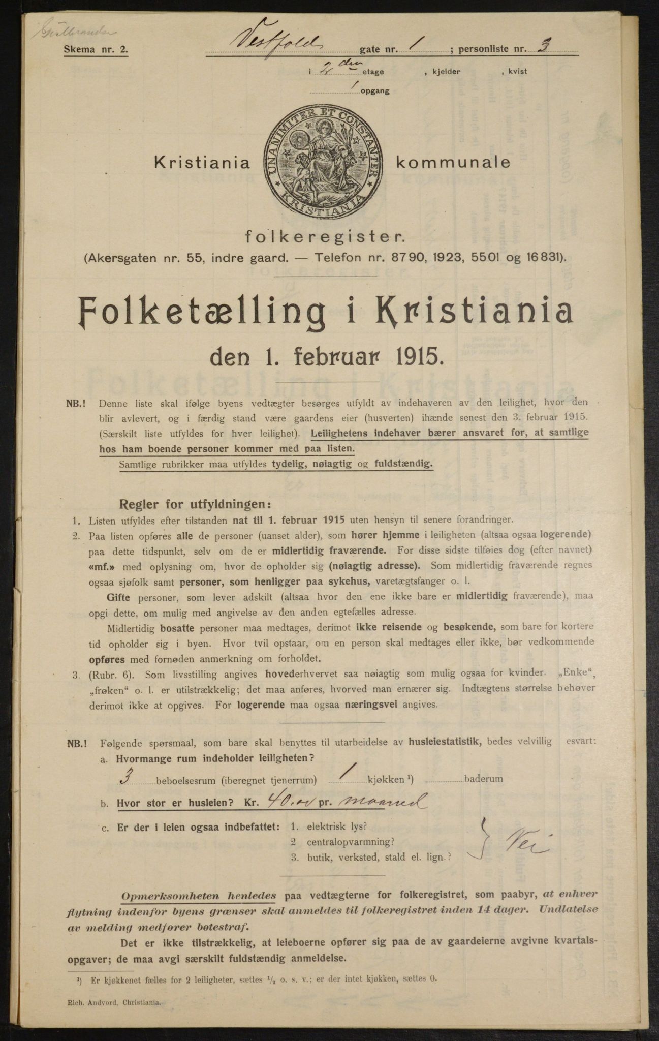 OBA, Kommunal folketelling 1.2.1915 for Kristiania, 1915, s. 122983