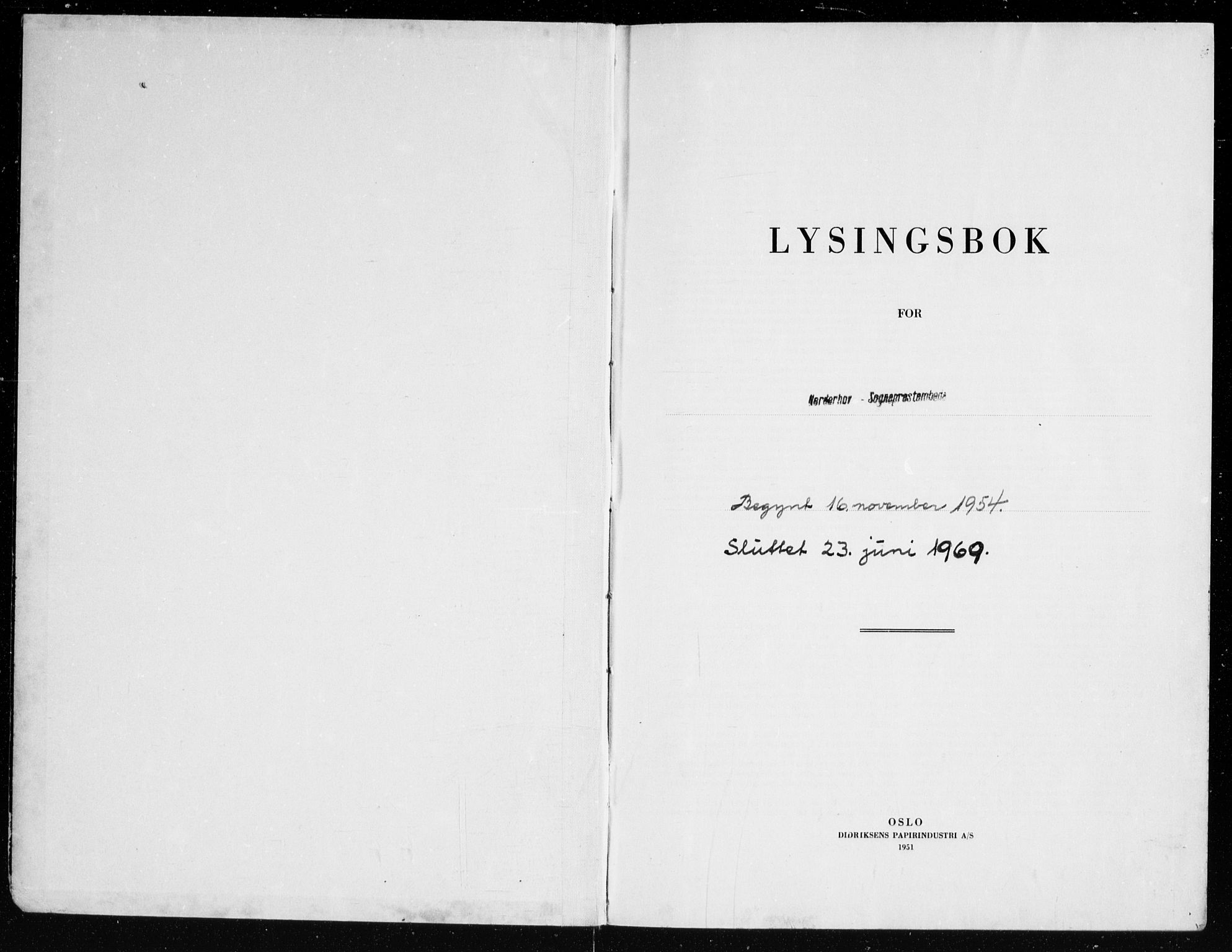 Norderhov kirkebøker, SAKO/A-237/H/Ha/L0006: Lysningsprotokoll nr. 6, 1954-1969