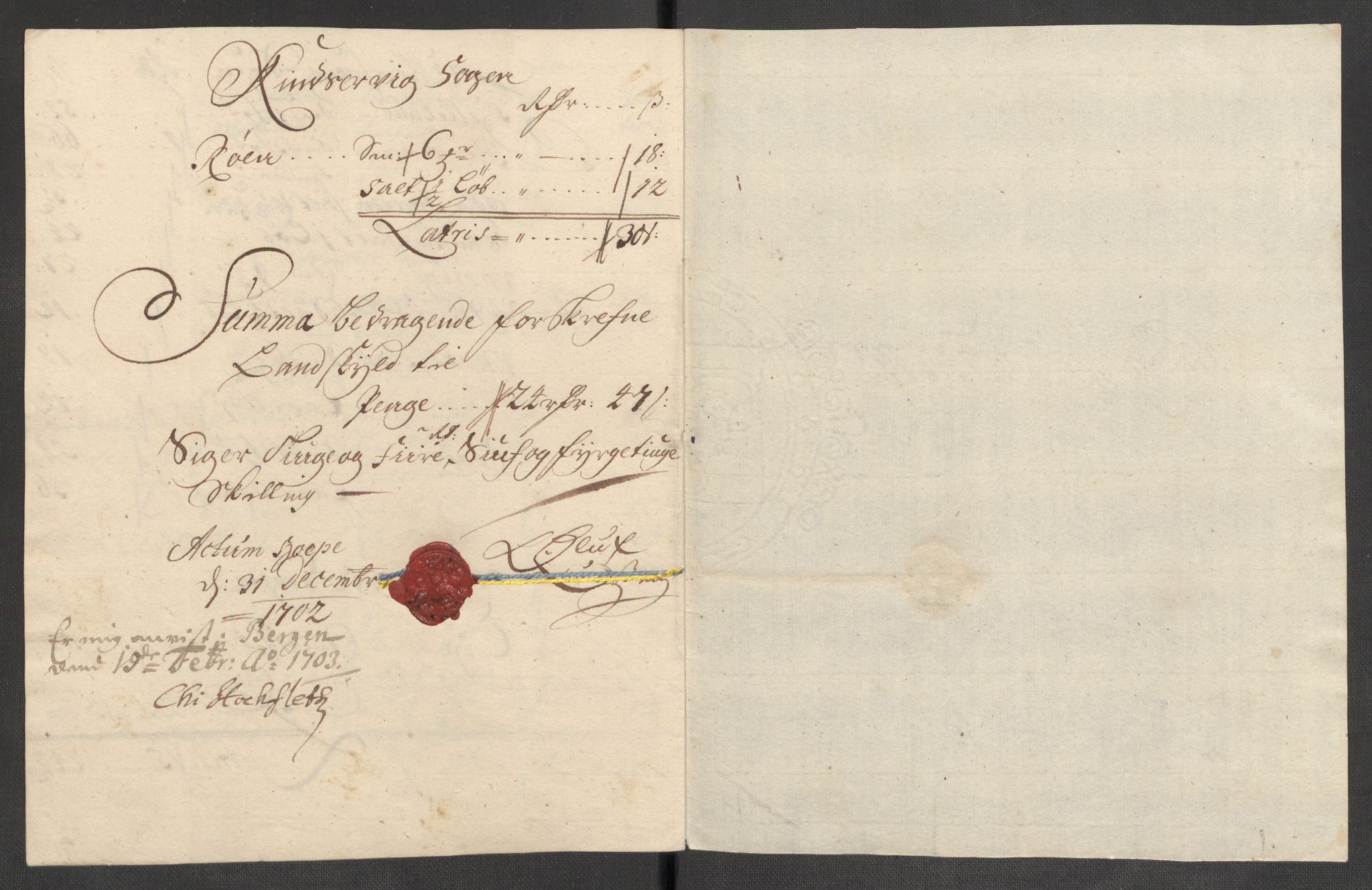 Rentekammeret inntil 1814, Reviderte regnskaper, Fogderegnskap, AV/RA-EA-4092/R48/L2980: Fogderegnskap Sunnhordland og Hardanger, 1702, s. 110