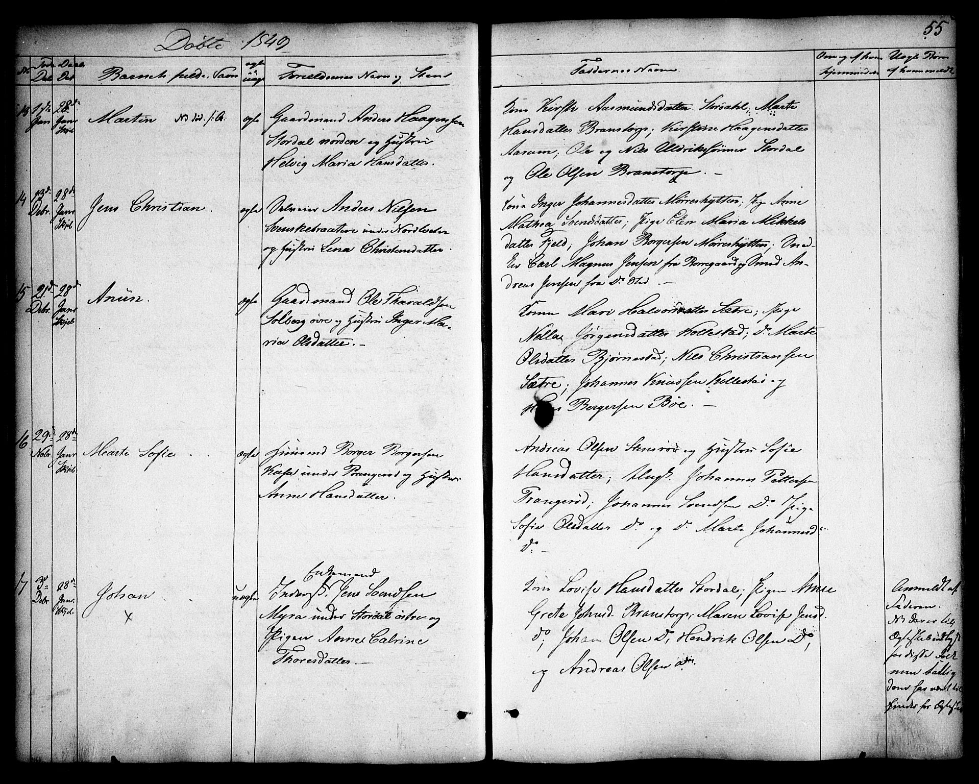 Skjeberg prestekontor Kirkebøker, SAO/A-10923/F/Fa/L0006: Ministerialbok nr. I 6, 1846-1858, s. 55