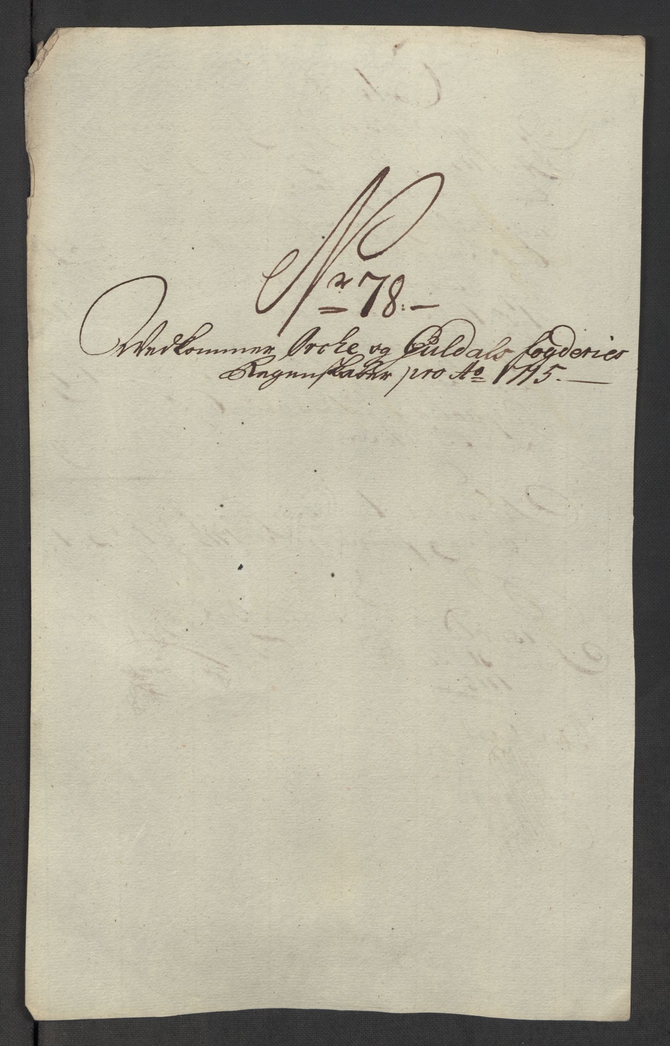 Rentekammeret inntil 1814, Reviderte regnskaper, Fogderegnskap, RA/EA-4092/R60/L3966: Fogderegnskap Orkdal og Gauldal, 1715, s. 515