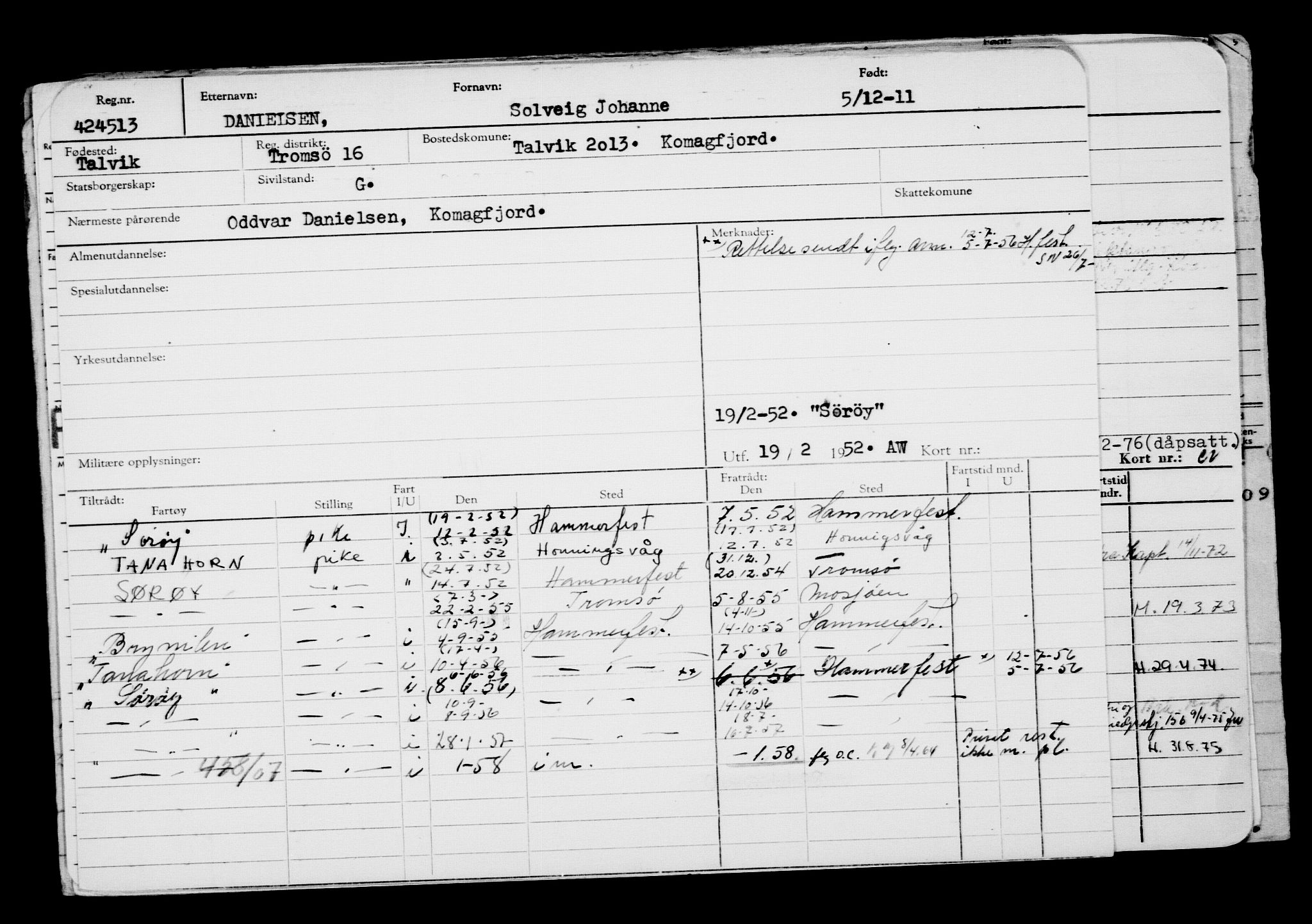 Direktoratet for sjømenn, AV/RA-S-3545/G/Gb/L0101: Hovedkort, 1911, s. 532