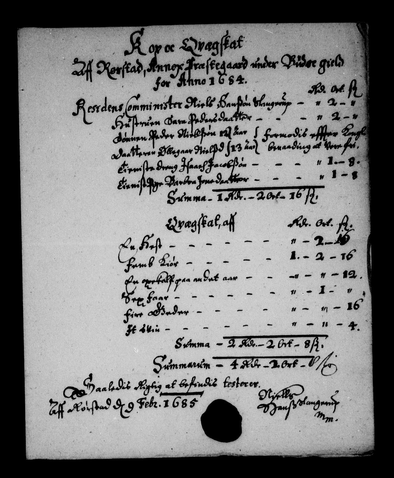 Rentekammeret inntil 1814, Reviderte regnskaper, Stiftamtstueregnskaper, Trondheim stiftamt og Nordland amt, AV/RA-EA-6044/R/Rg/L0077: Trondheim stiftamt og Nordland amt, 1684