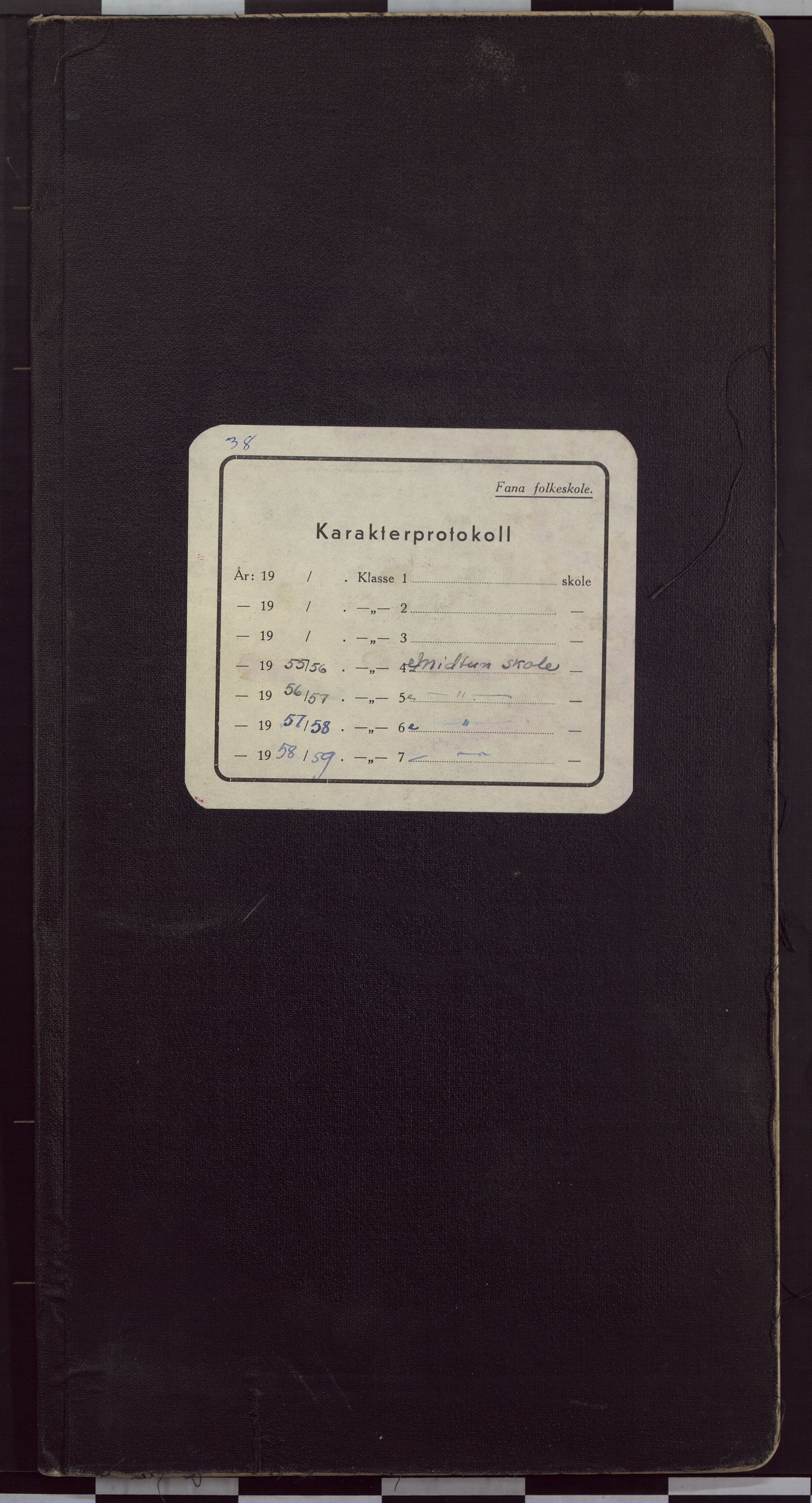 Midtun skole, BBA/A-2399/G/Gc/Gca/L0020: Karakterprotokoll for klasse 4e-6e, 1955-1958