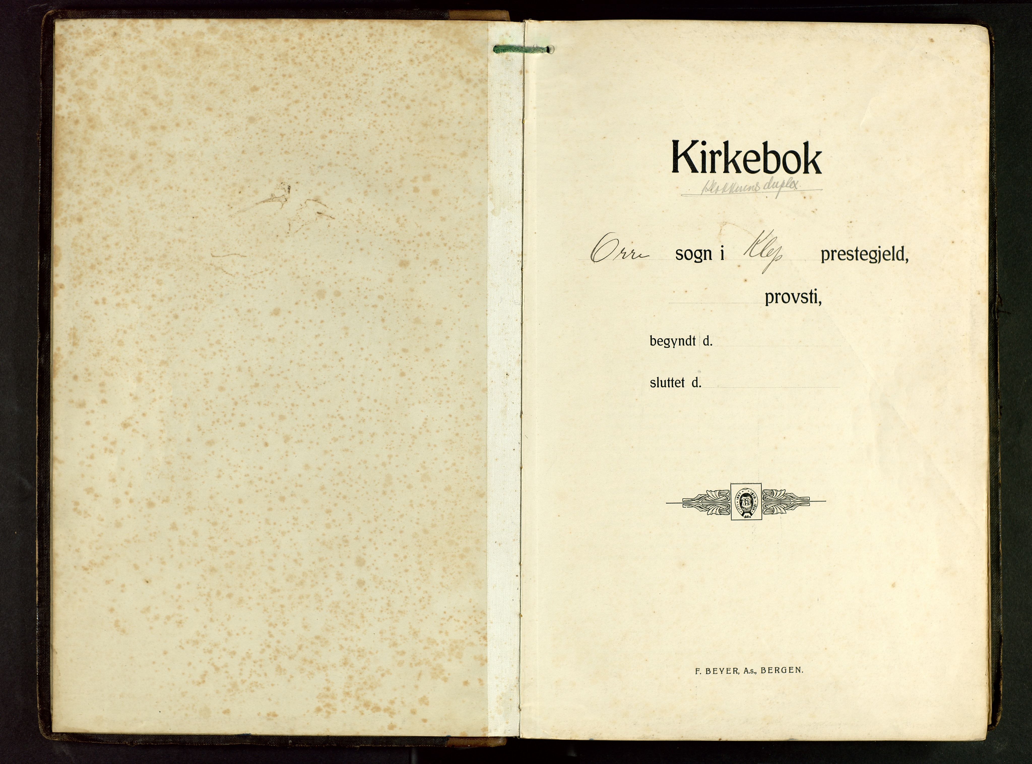 Klepp sokneprestkontor, SAST/A-101803/001/3/30BB/L0008: Klokkerbok nr. B 8, 1918-1949