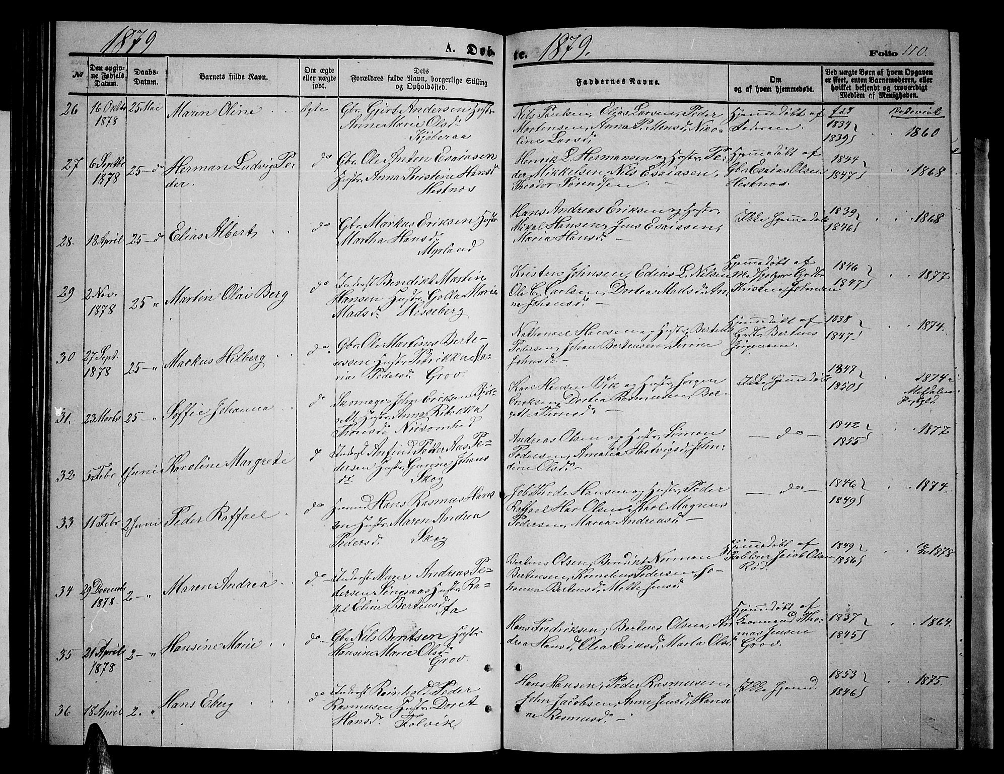 Ibestad sokneprestembete, AV/SATØ-S-0077/H/Ha/Hab/L0006klokker: Klokkerbok nr. 6, 1871-1879, s. 110