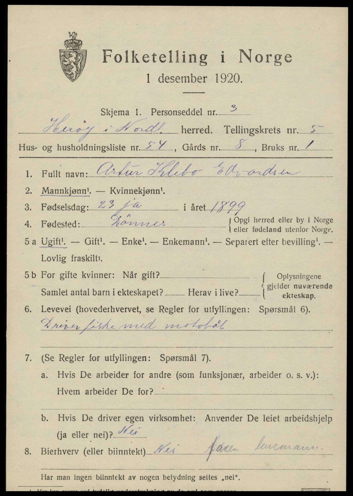 SAT, Folketelling 1920 for 1818 Herøy herred, 1920, s. 4124