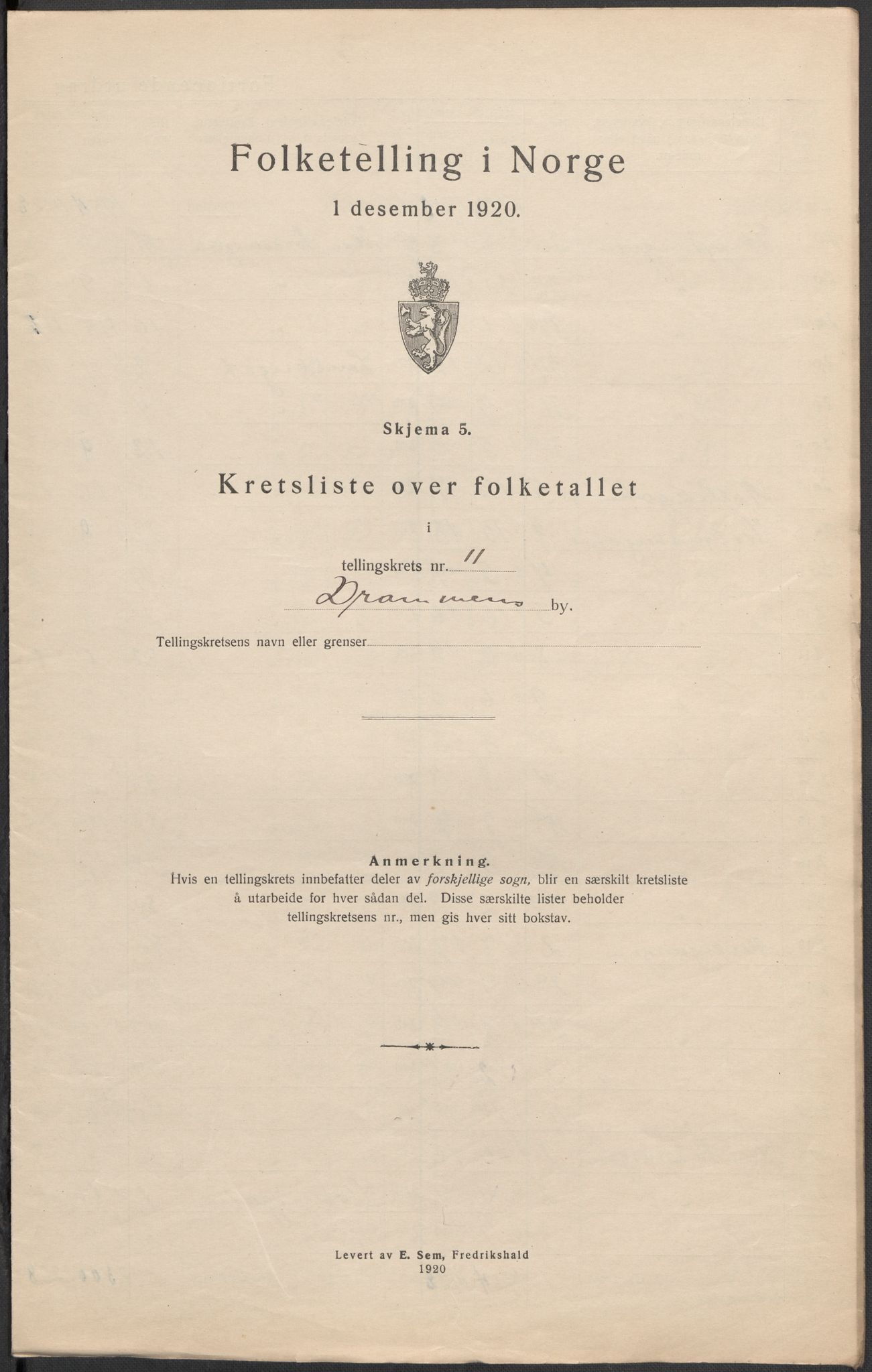 SAKO, Folketelling 1920 for 0602 Drammen kjøpstad, 1920, s. 94