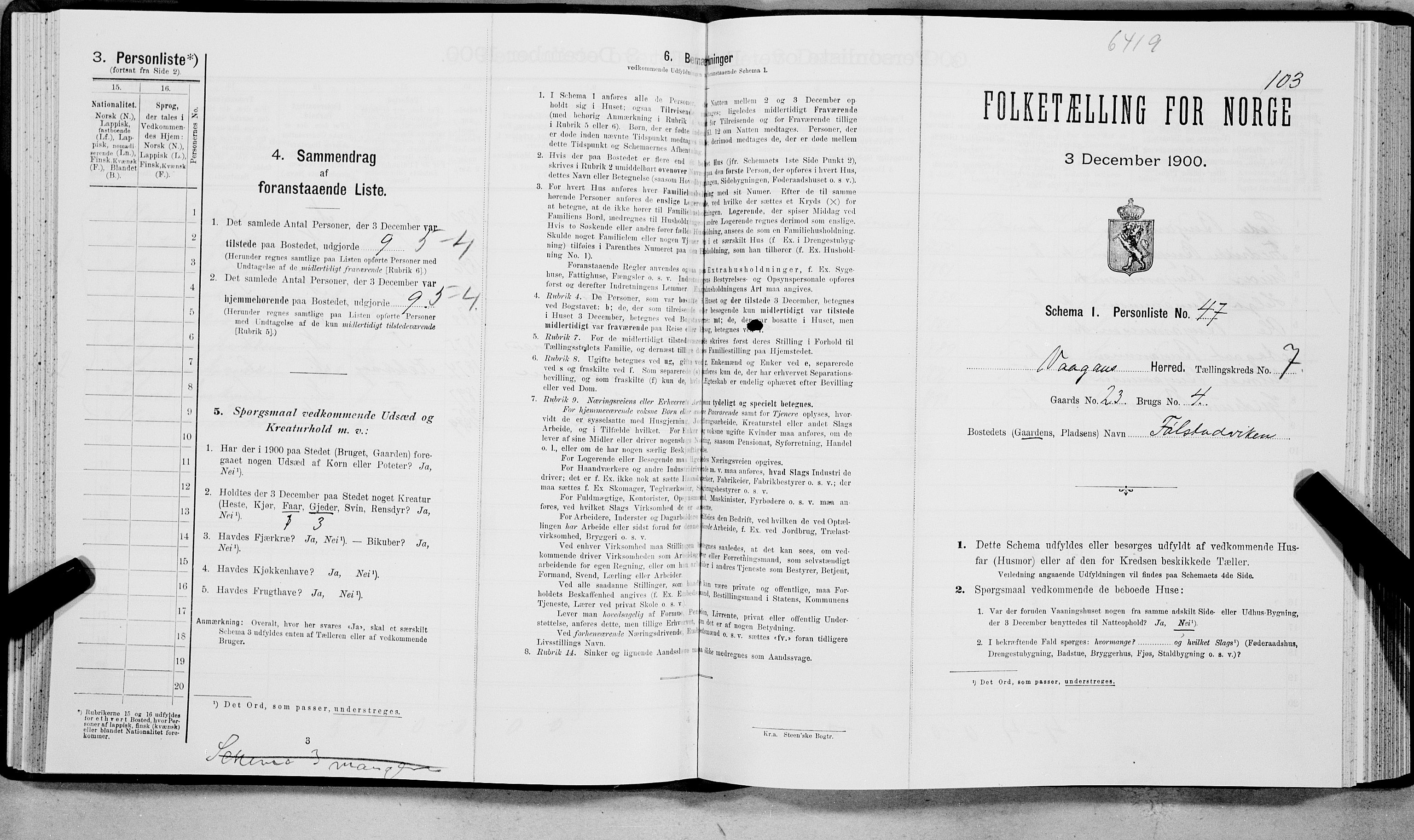 SAT, Folketelling 1900 for 1865 Vågan herred, 1900, s. 991