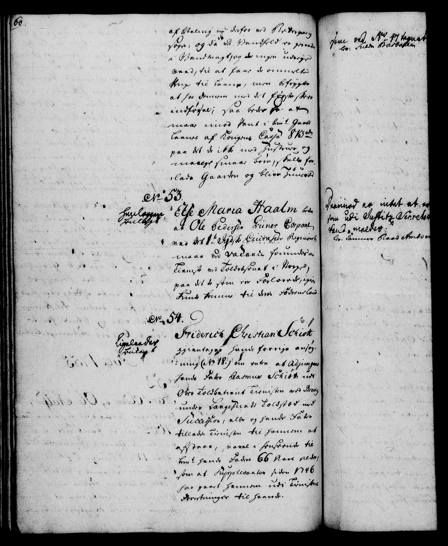 Rentekammeret, Kammerkanselliet, RA/EA-3111/G/Gh/Gha/L0033: Norsk ekstraktmemorialprotokoll (merket RK 53.78), 1755-1756, s. 60