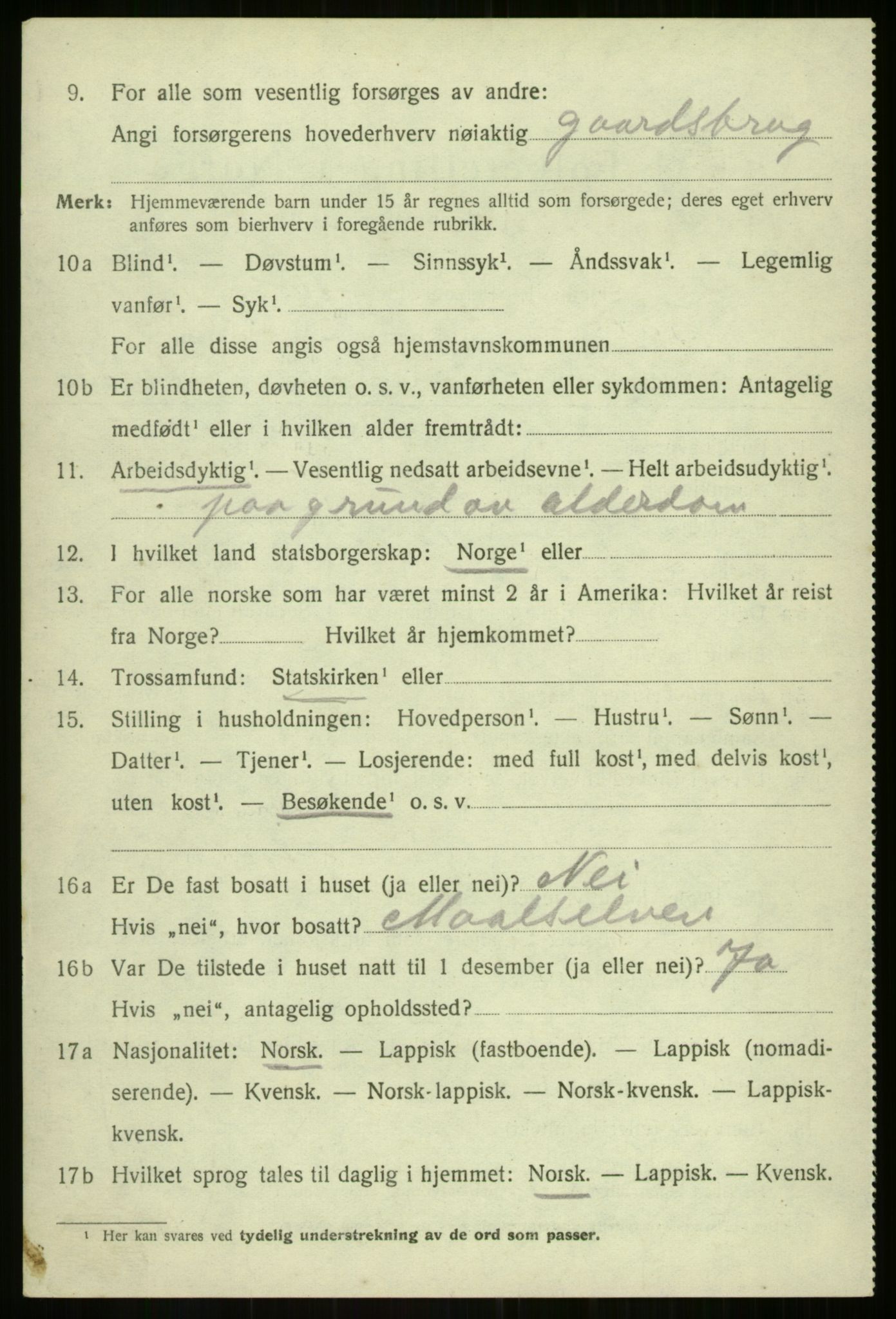 SATØ, Folketelling 1920 for 1933 Balsfjord herred, 1920, s. 3819