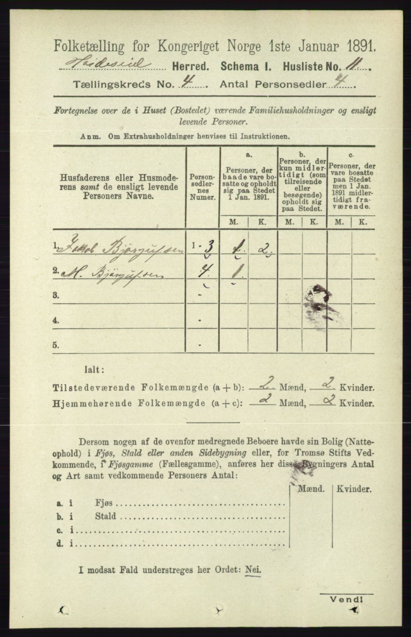 RA, Folketelling 1891 for 0829 Kviteseid herred, 1891, s. 715