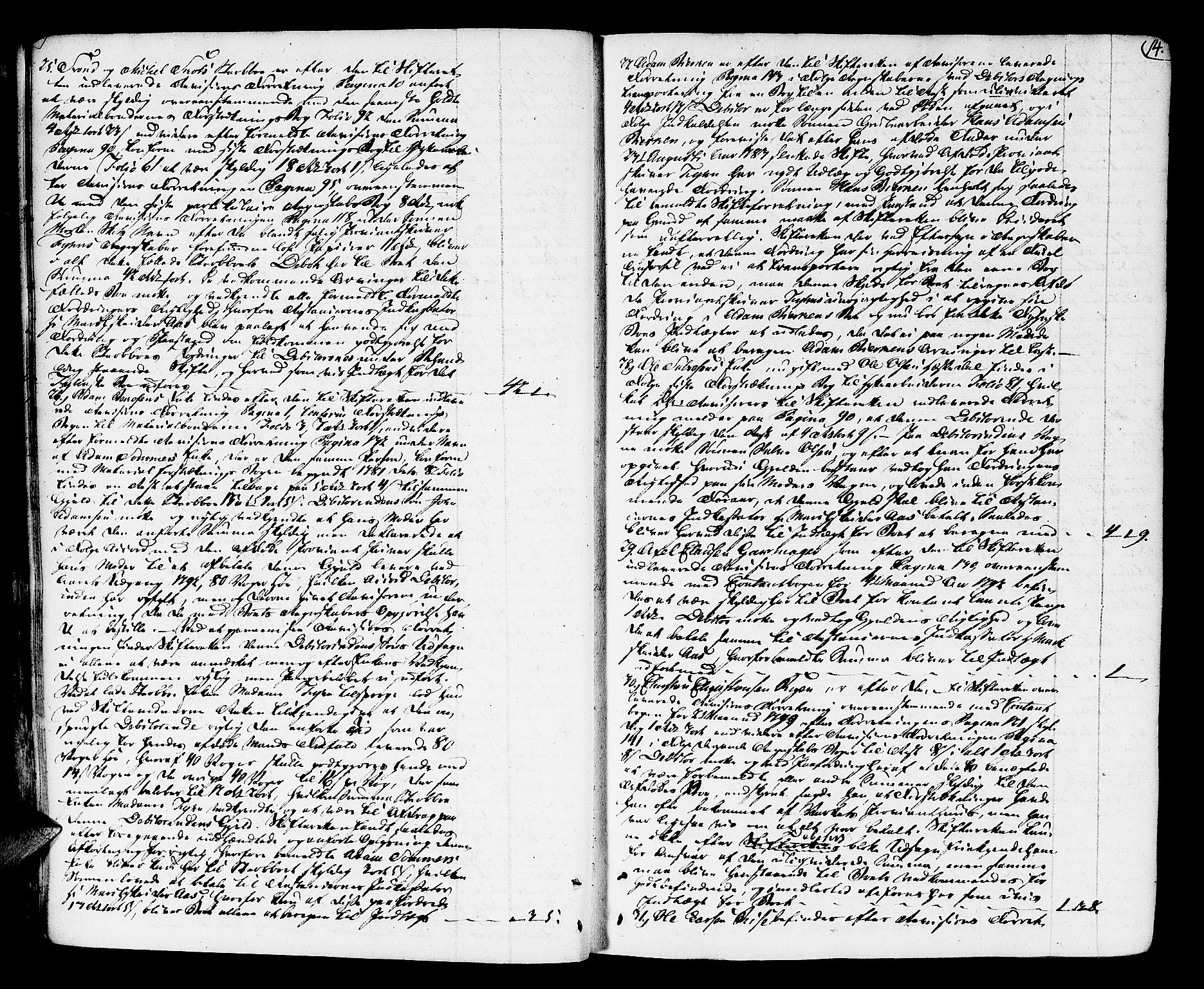 Røros Bergrett, AV/SAT-A-0024/3/3A/L0007: Skifteprotokoll, 1797-1813, s. 13b-14a