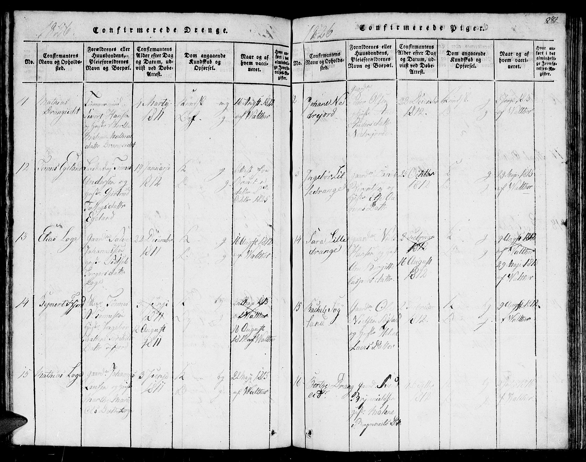 Flekkefjord sokneprestkontor, AV/SAK-1111-0012/F/Fb/Fbc/L0003: Klokkerbok nr. B 3, 1815-1826, s. 281