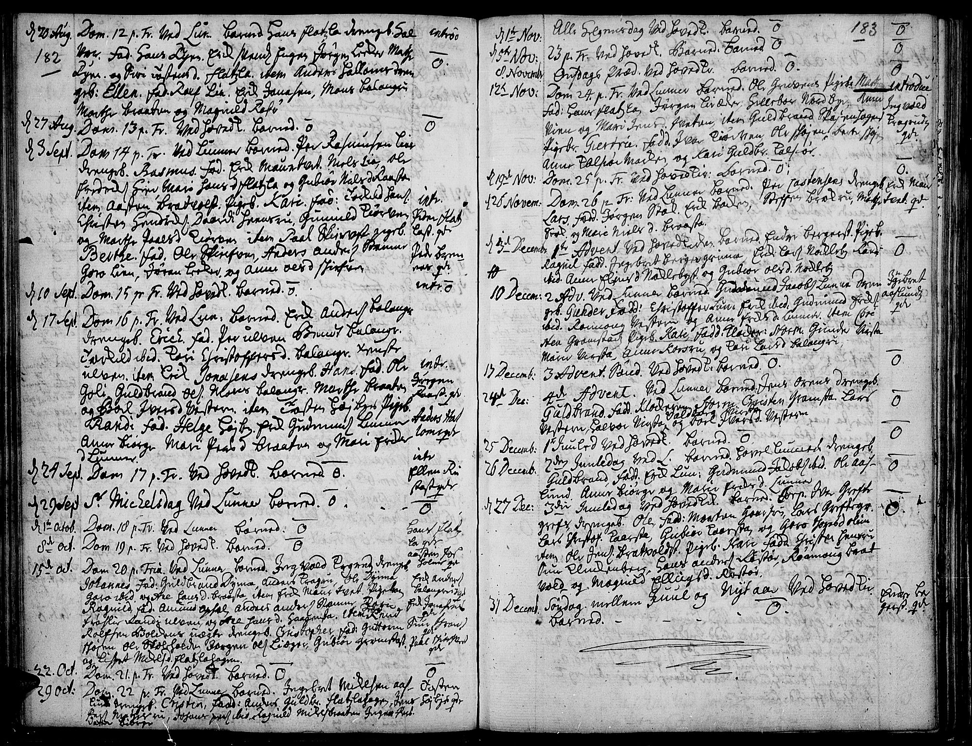 Jevnaker prestekontor, AV/SAH-PREST-116/H/Ha/Haa/L0002: Ministerialbok nr. 2, 1725-1751, s. 182-183
