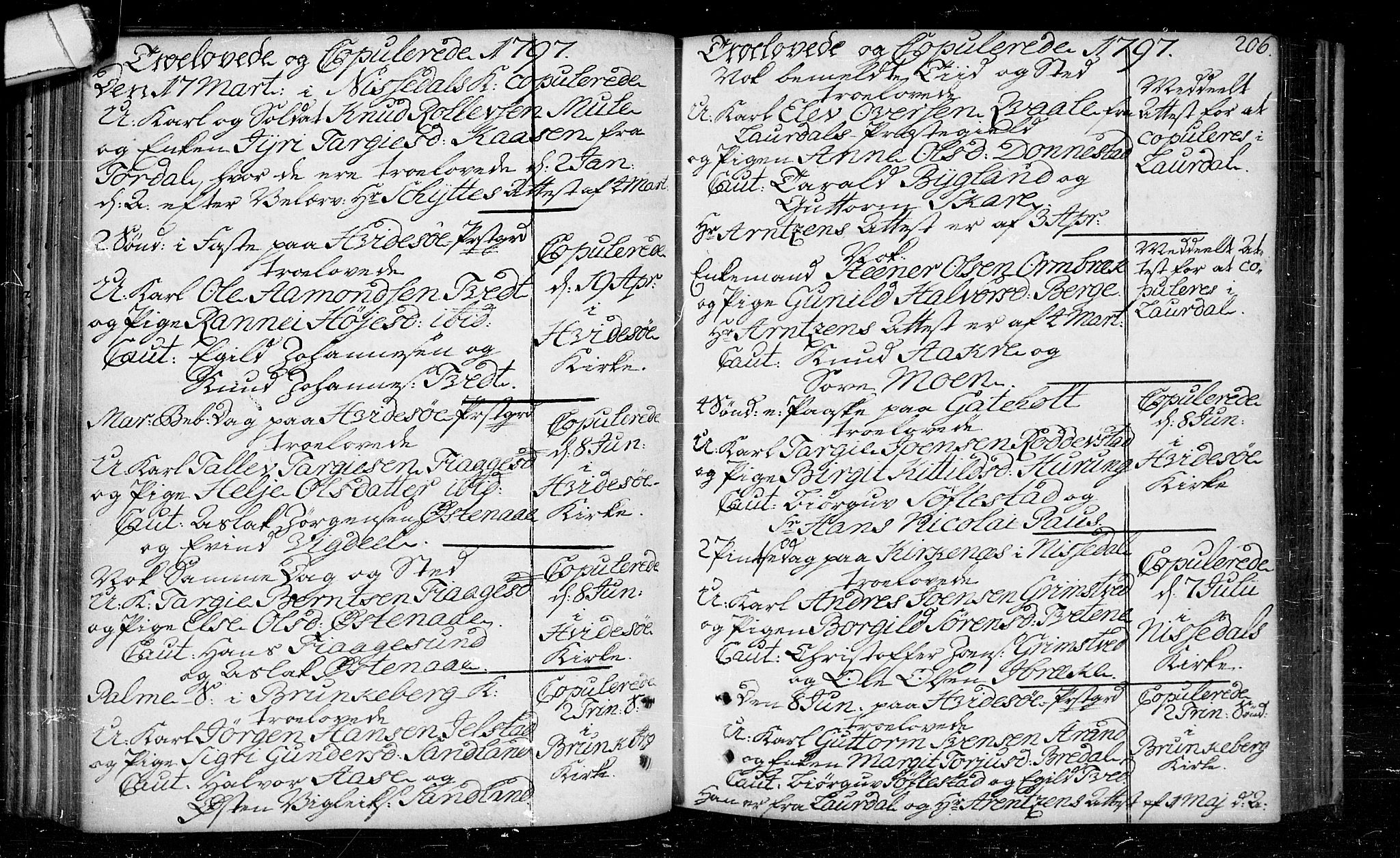 Kviteseid kirkebøker, SAKO/A-276/F/Fa/L0003: Ministerialbok nr. I 3, 1787-1799, s. 206