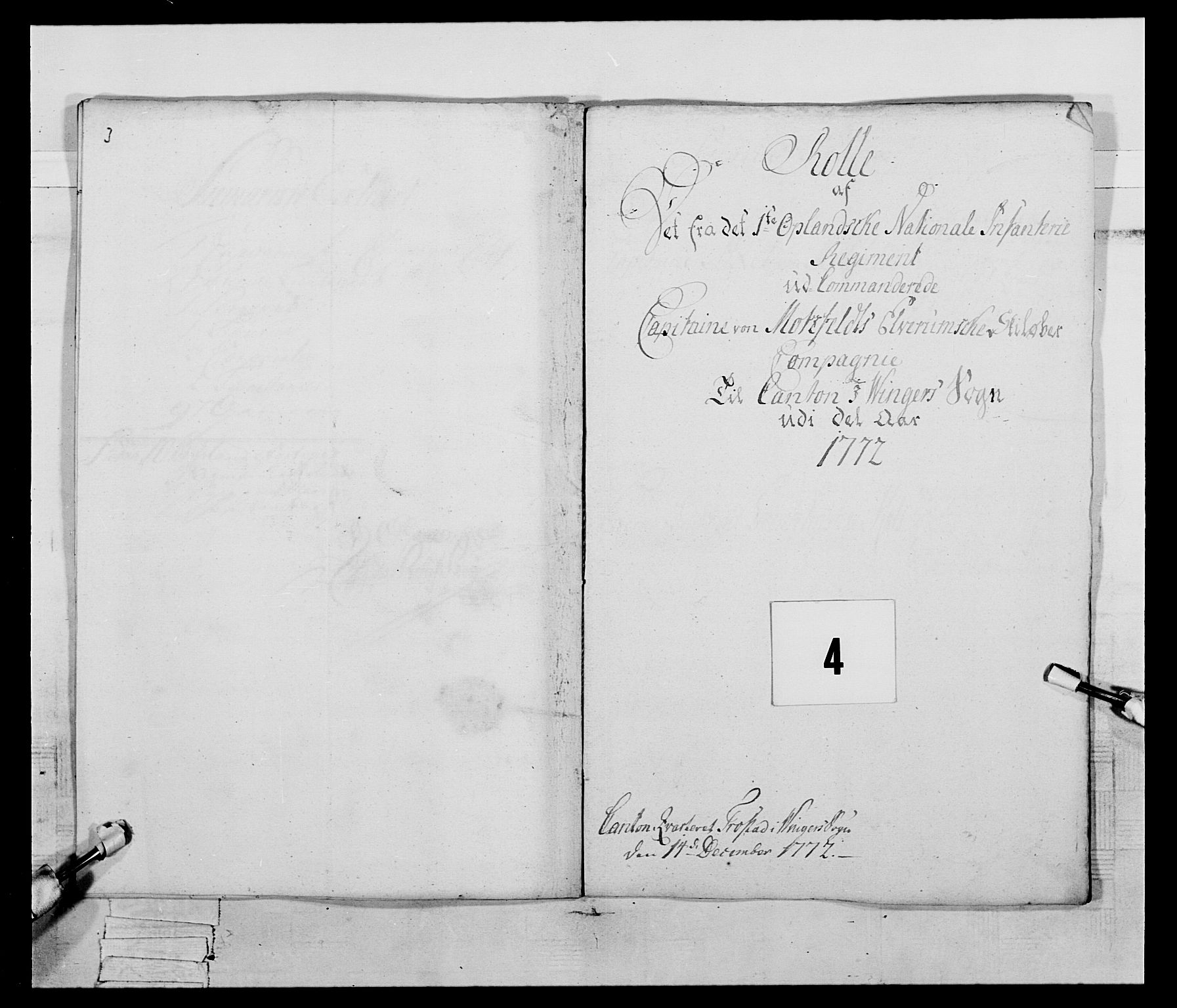 Generalitets- og kommissariatskollegiet, Det kongelige norske kommissariatskollegium, AV/RA-EA-5420/E/Eh/L0058: 1. Opplandske nasjonale infanteriregiment, 1772-1774, s. 31