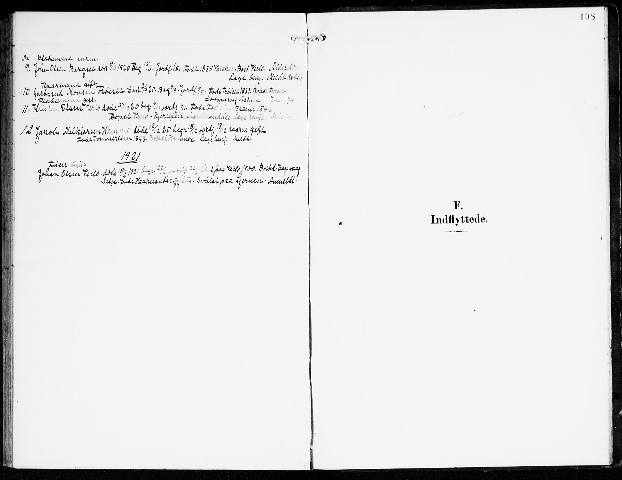 Innvik sokneprestembete, AV/SAB-A-80501: Ministerialbok nr. D 2, 1900-1921, s. 198