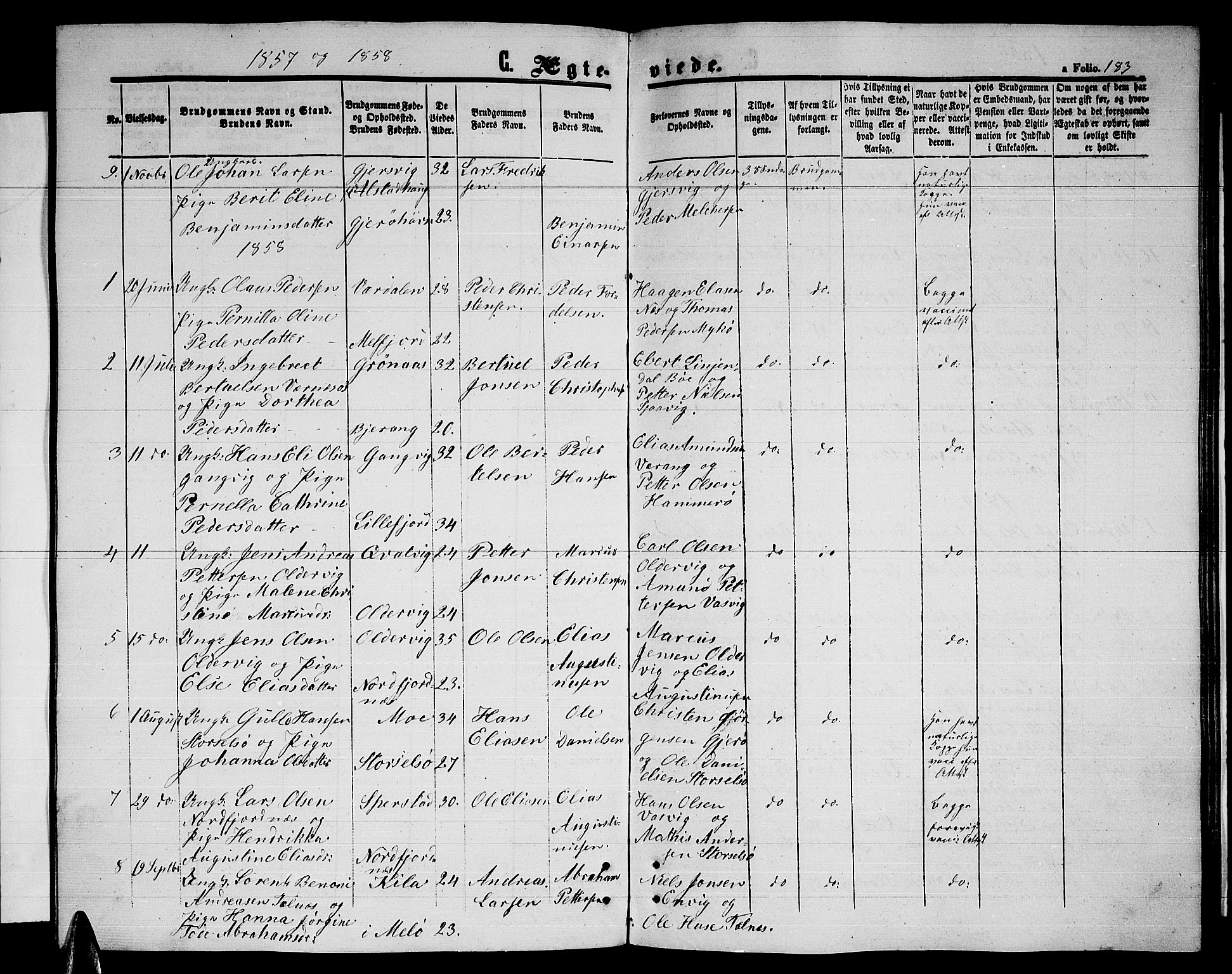 Ministerialprotokoller, klokkerbøker og fødselsregistre - Nordland, SAT/A-1459/841/L0619: Klokkerbok nr. 841C03, 1856-1876, s. 183