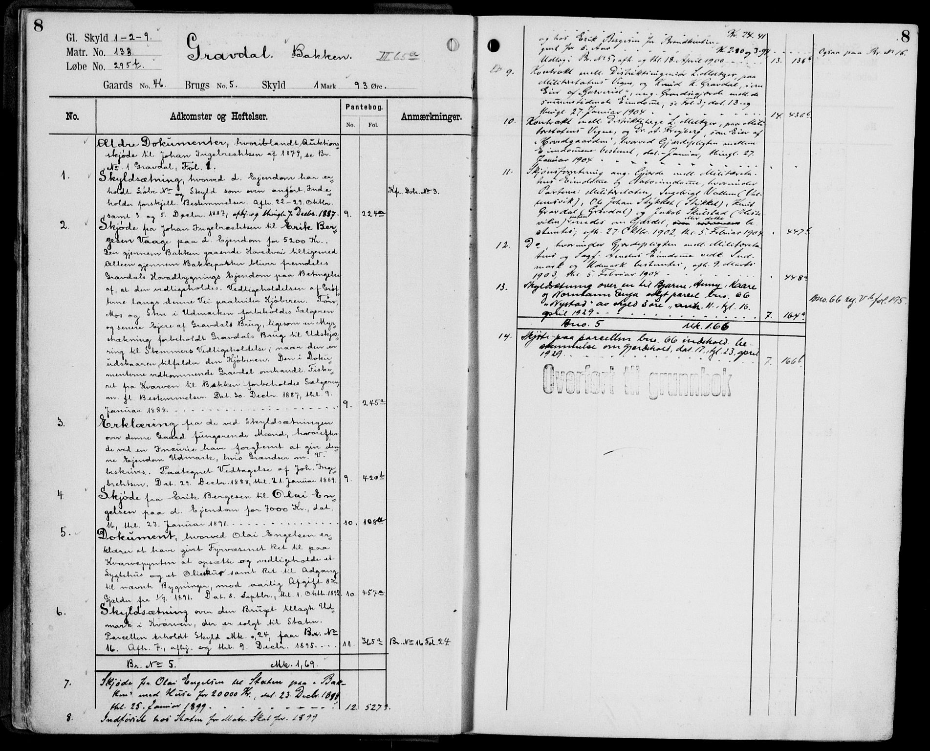 Midhordland sorenskriveri, AV/SAB-A-3001/1/G/Ga/Gab/L0110: Panteregister nr. II.A.b.110, s. 8
