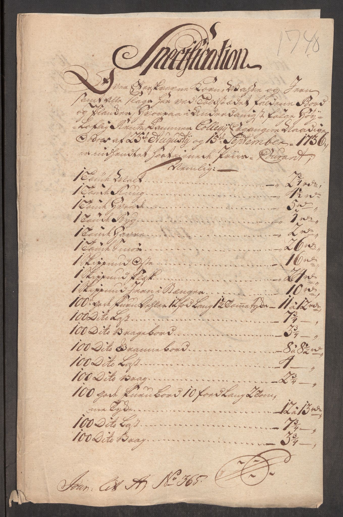 Rentekammeret inntil 1814, Realistisk ordnet avdeling, RA/EA-4070/Oe/L0002: [Ø1]: Priskuranter, 1740-1744, s. 79