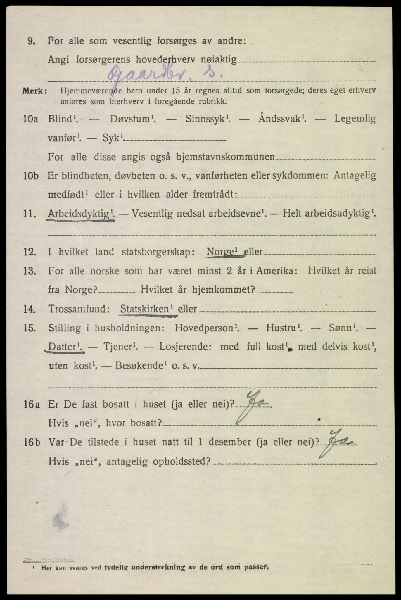 SAK, Folketelling 1920 for 1036 Fjotland herred, 1920, s. 2129