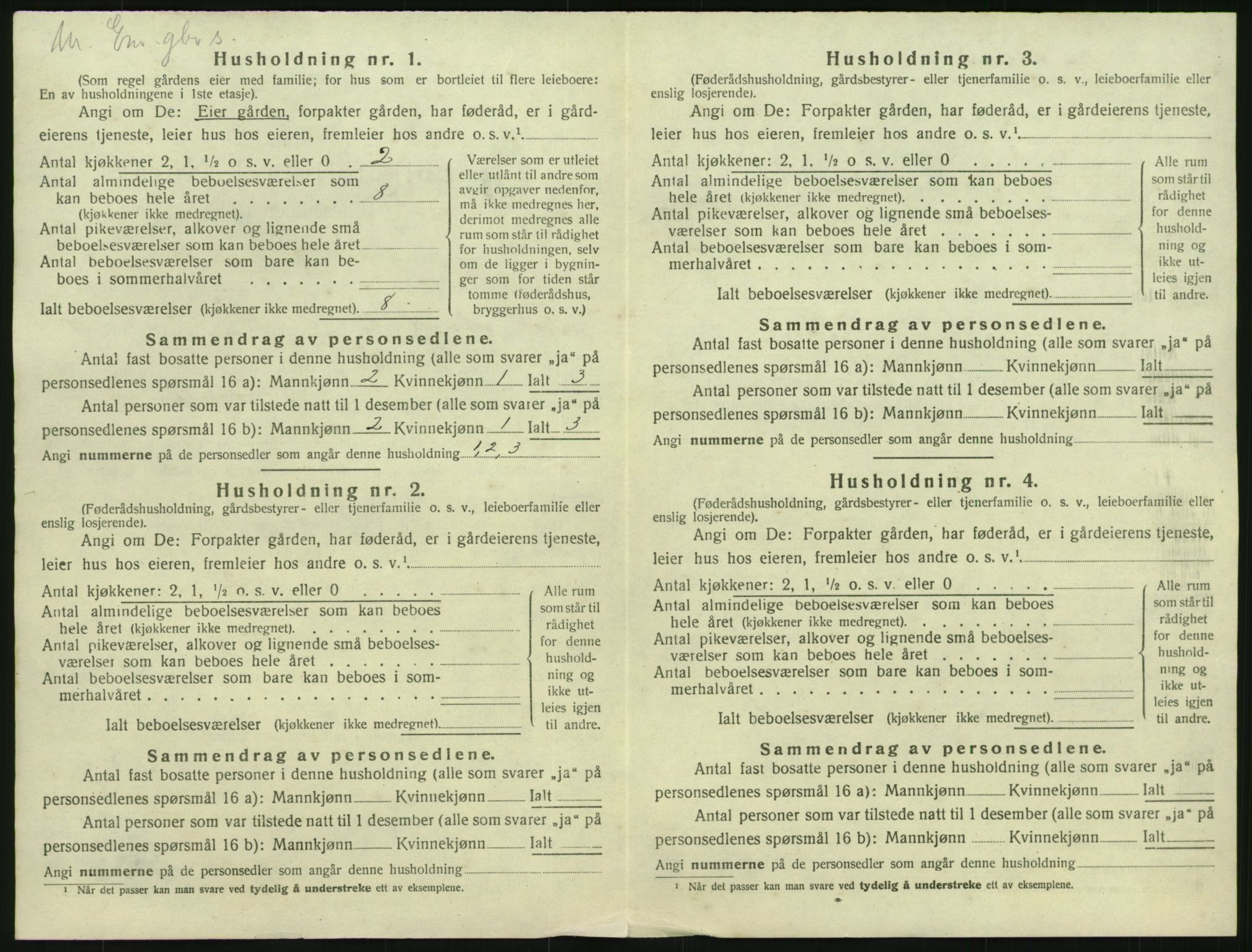 SAH, Folketelling 1920 for 0540 Sør-Aurdal herred, 1920, s. 1518