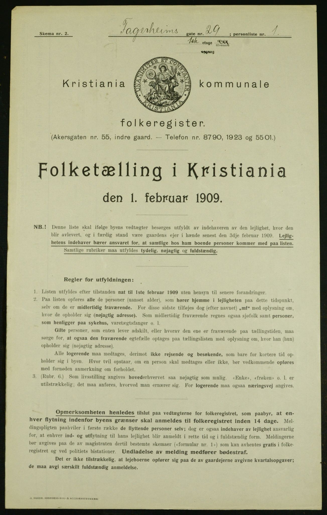 OBA, Kommunal folketelling 1.2.1909 for Kristiania kjøpstad, 1909, s. 20904