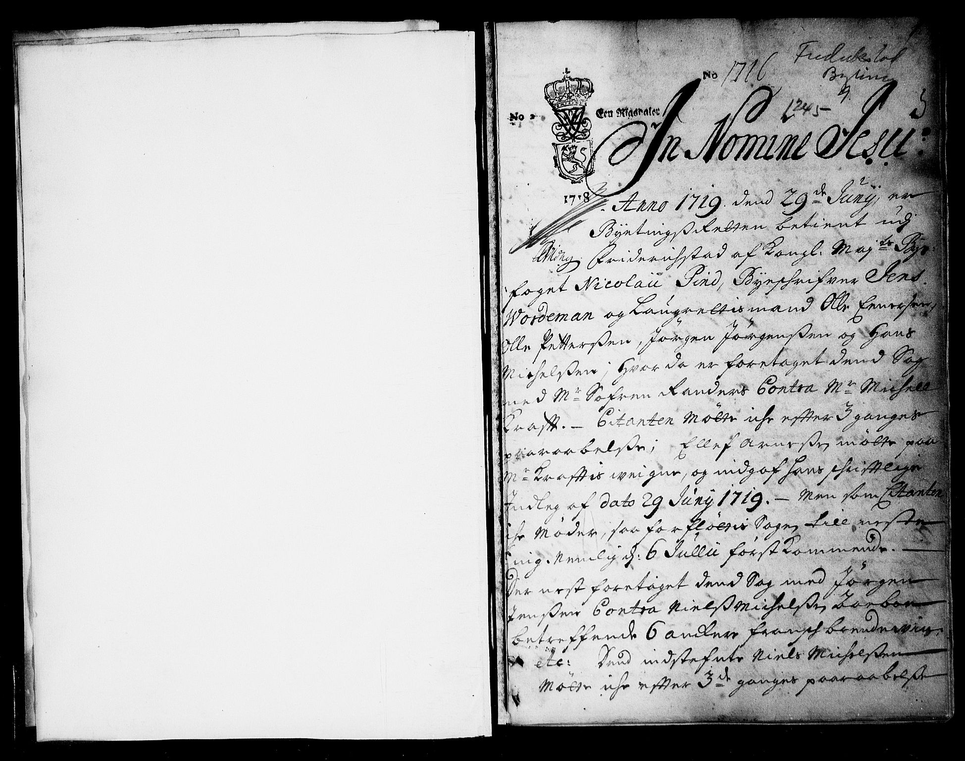 Fredrikstad byfogd, AV/SAO-A-10473a/F/Fb/L0009: Tingbok, 1719-1722, s. 0b-1a