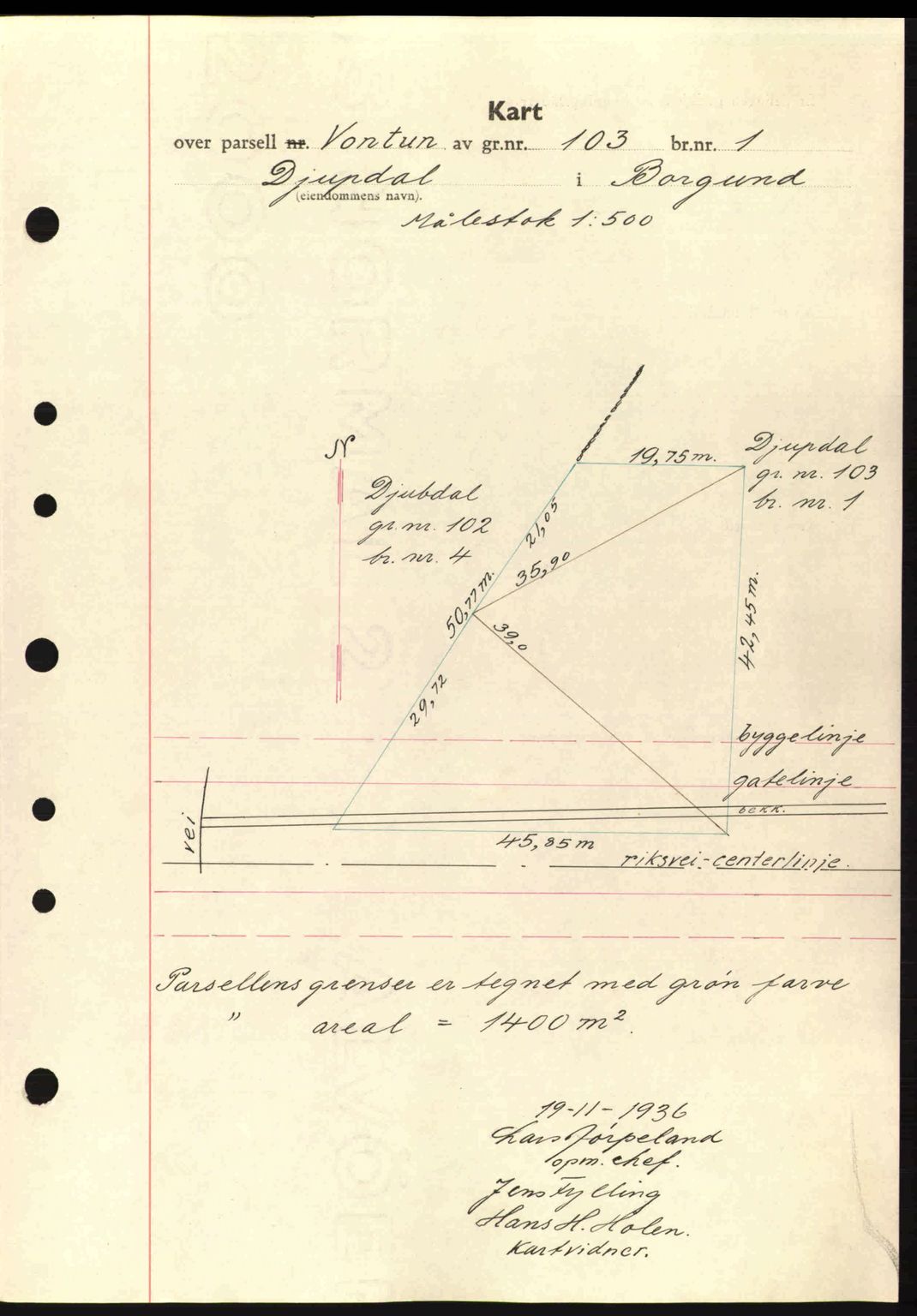 Nordre Sunnmøre sorenskriveri, AV/SAT-A-0006/1/2/2C/2Ca: Pantebok nr. A2, 1936-1937, Dagboknr: 1645/1936