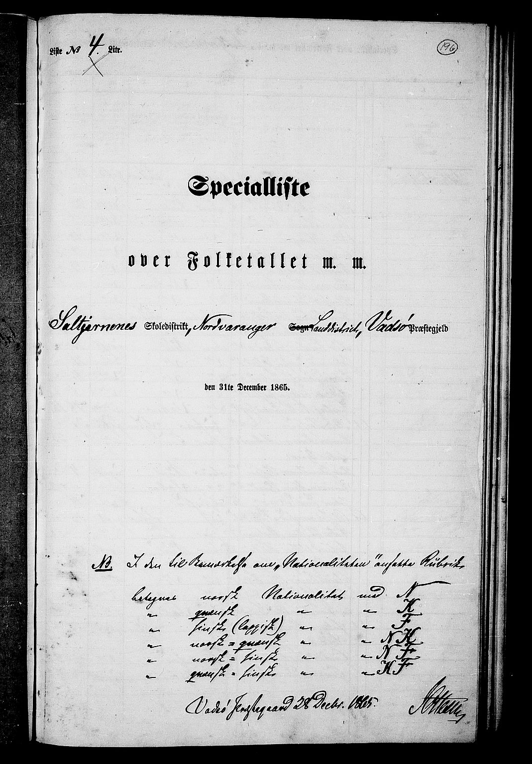 RA, Folketelling 1865 for 2029L Vadsø prestegjeld, Nord-Varanger sokn, 1865, s. 29