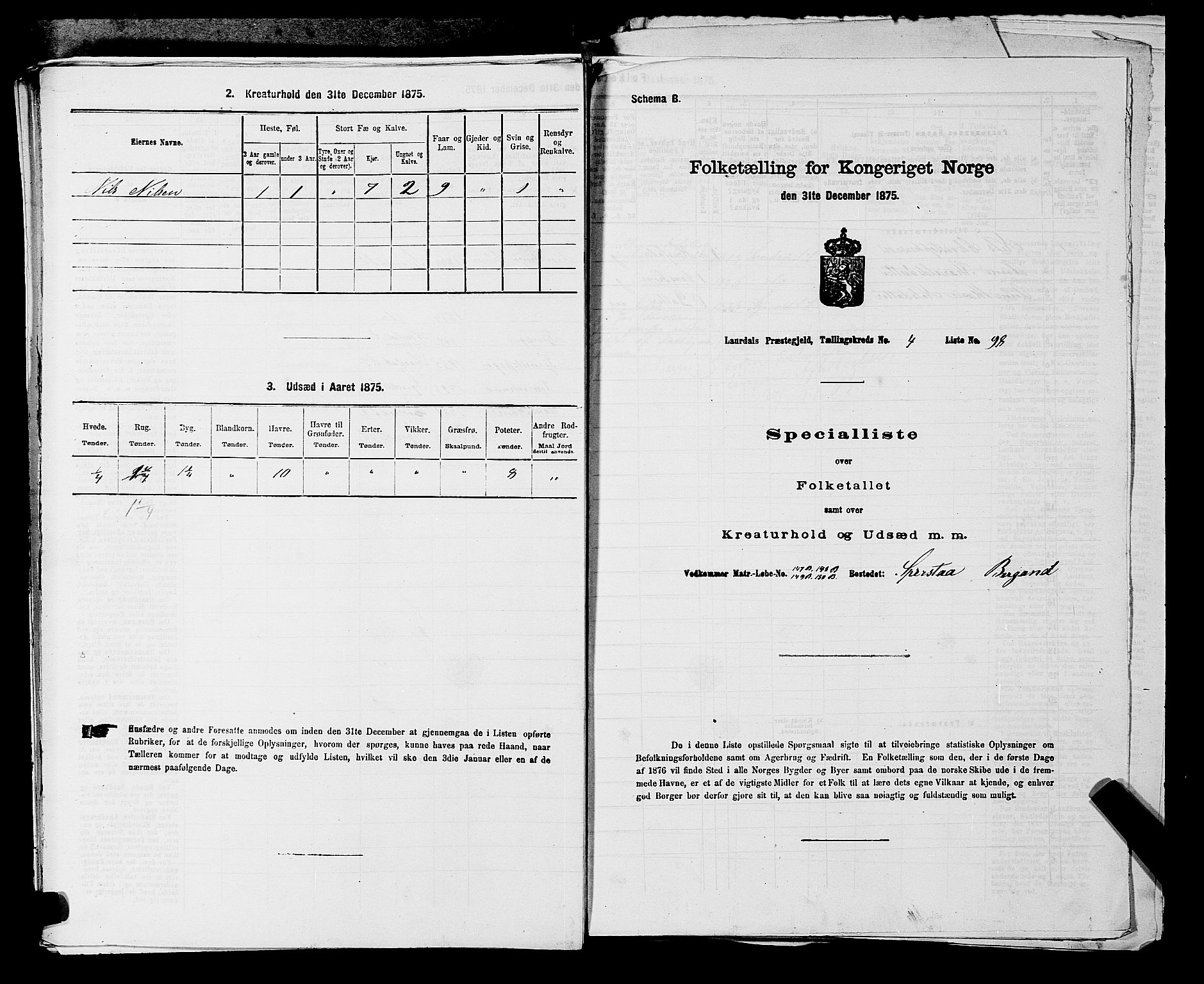 SAKO, Folketelling 1875 for 0728P Lardal prestegjeld, 1875, s. 731