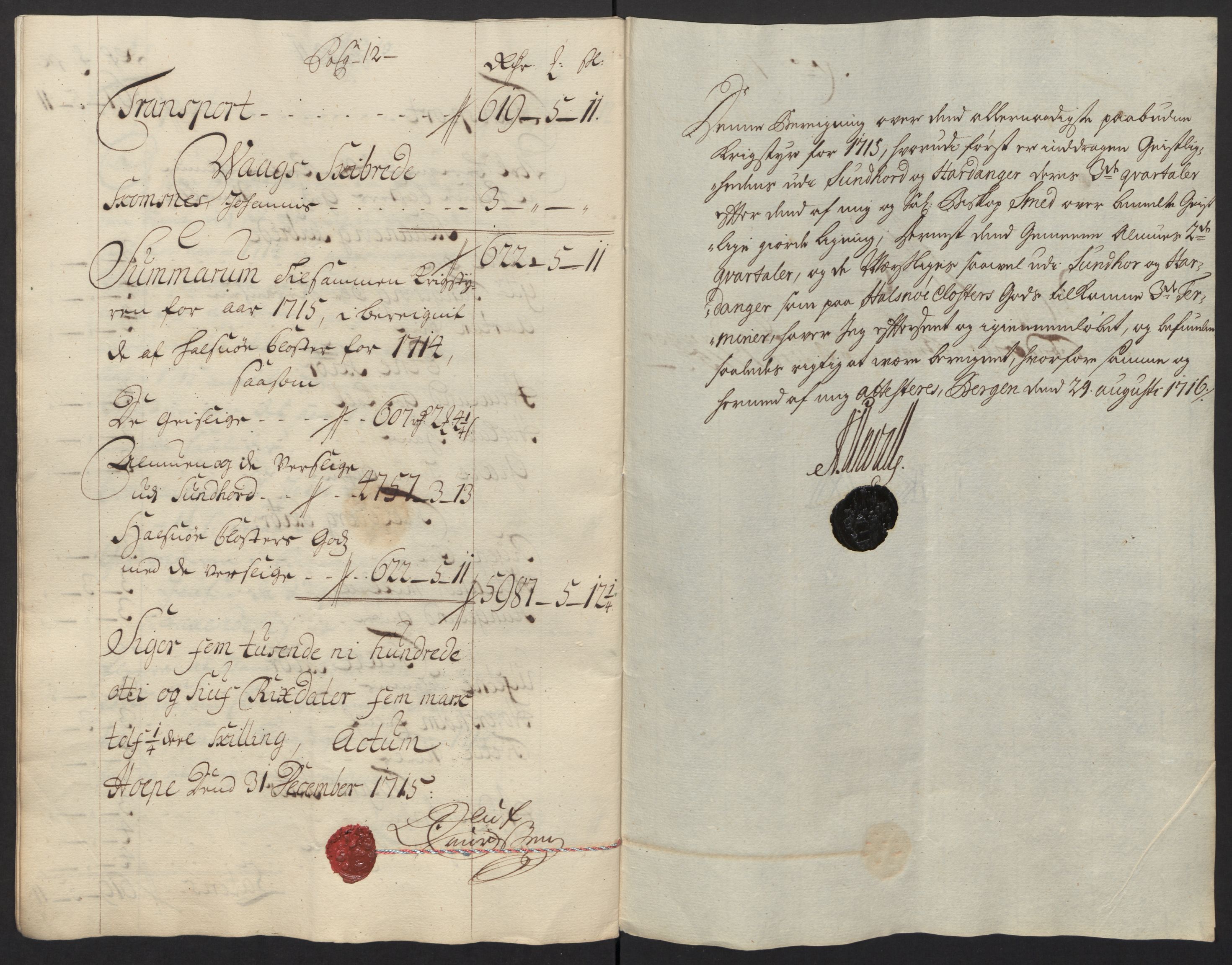 Rentekammeret inntil 1814, Reviderte regnskaper, Fogderegnskap, AV/RA-EA-4092/R48/L2991: Fogderegnskap Sunnhordland og Hardanger, 1715, s. 64